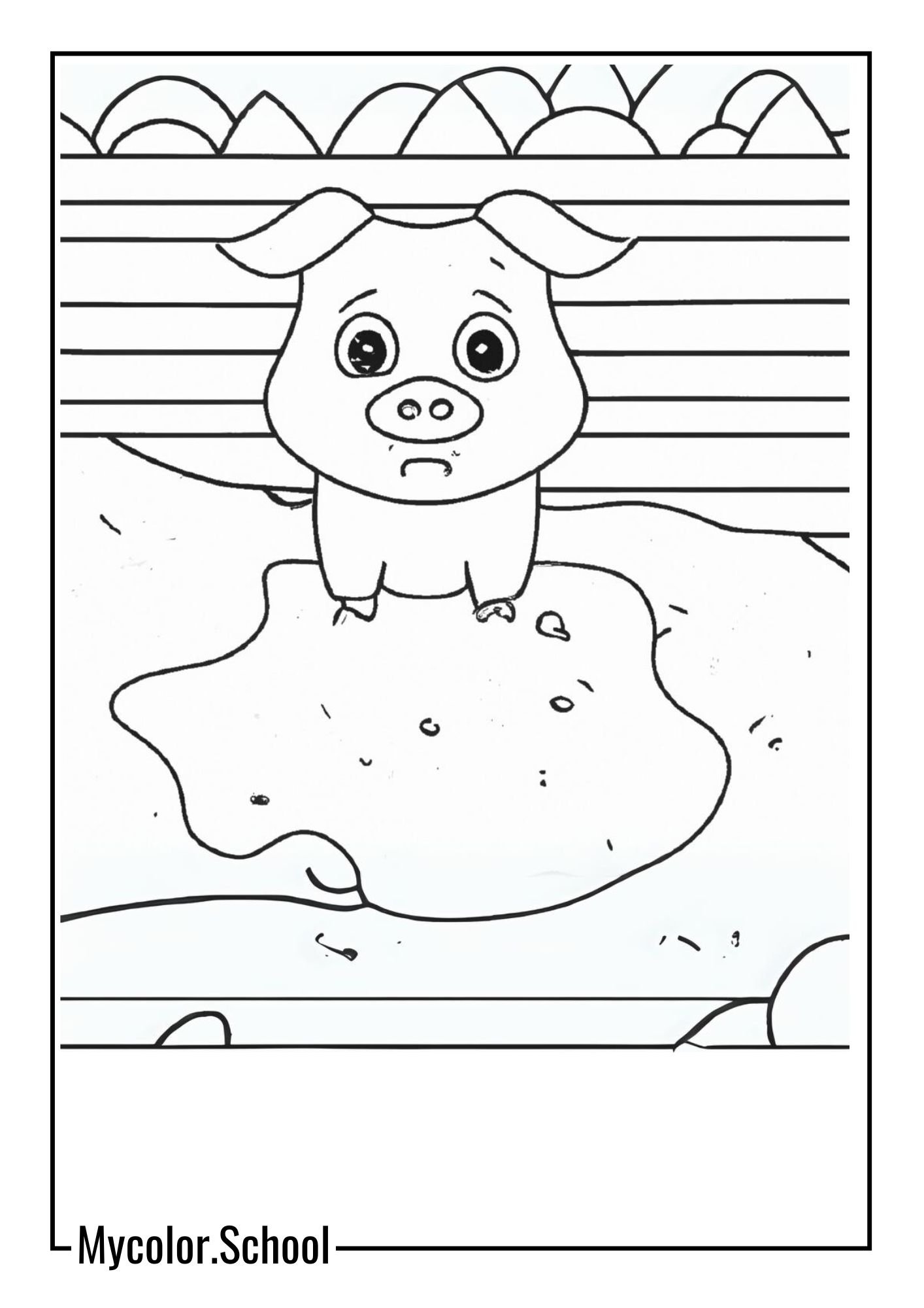 Piggy Coloring Pages piggy playing in the mud