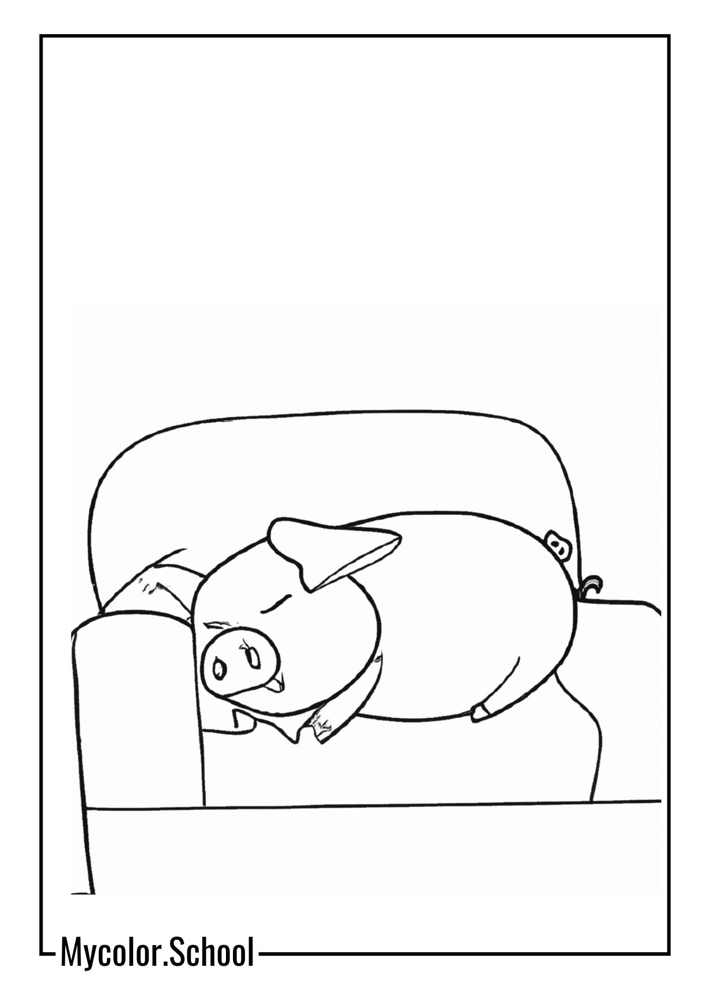 Piggy Coloring Pages piggy taking a nap