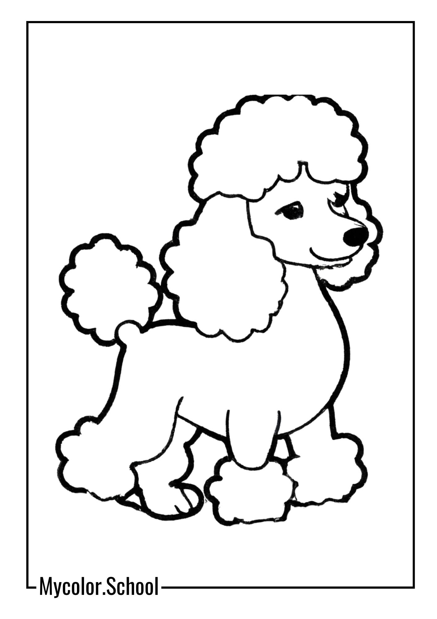 Poodle Coloring Pages cute poodle puppy