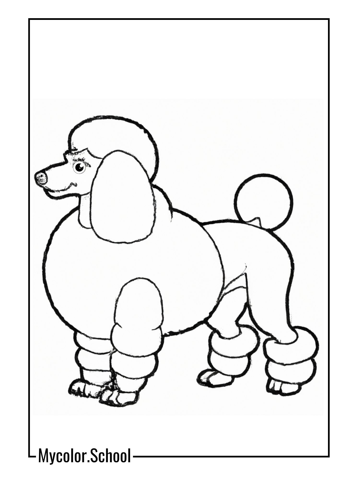 Poodle Coloring Pages poodle in a regal stance