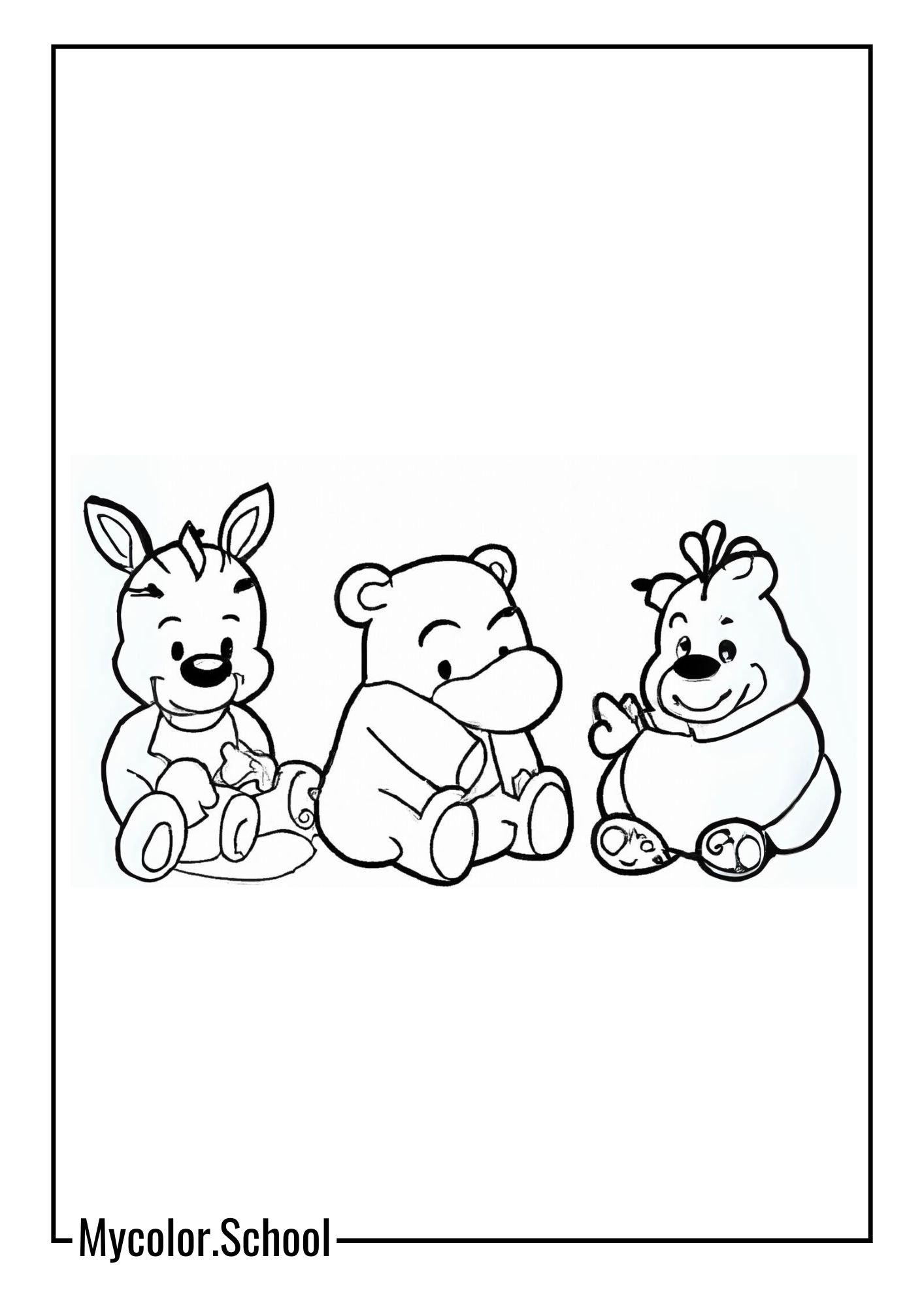 Pooh Bear Coloring Pages Pooh Bear and Friends