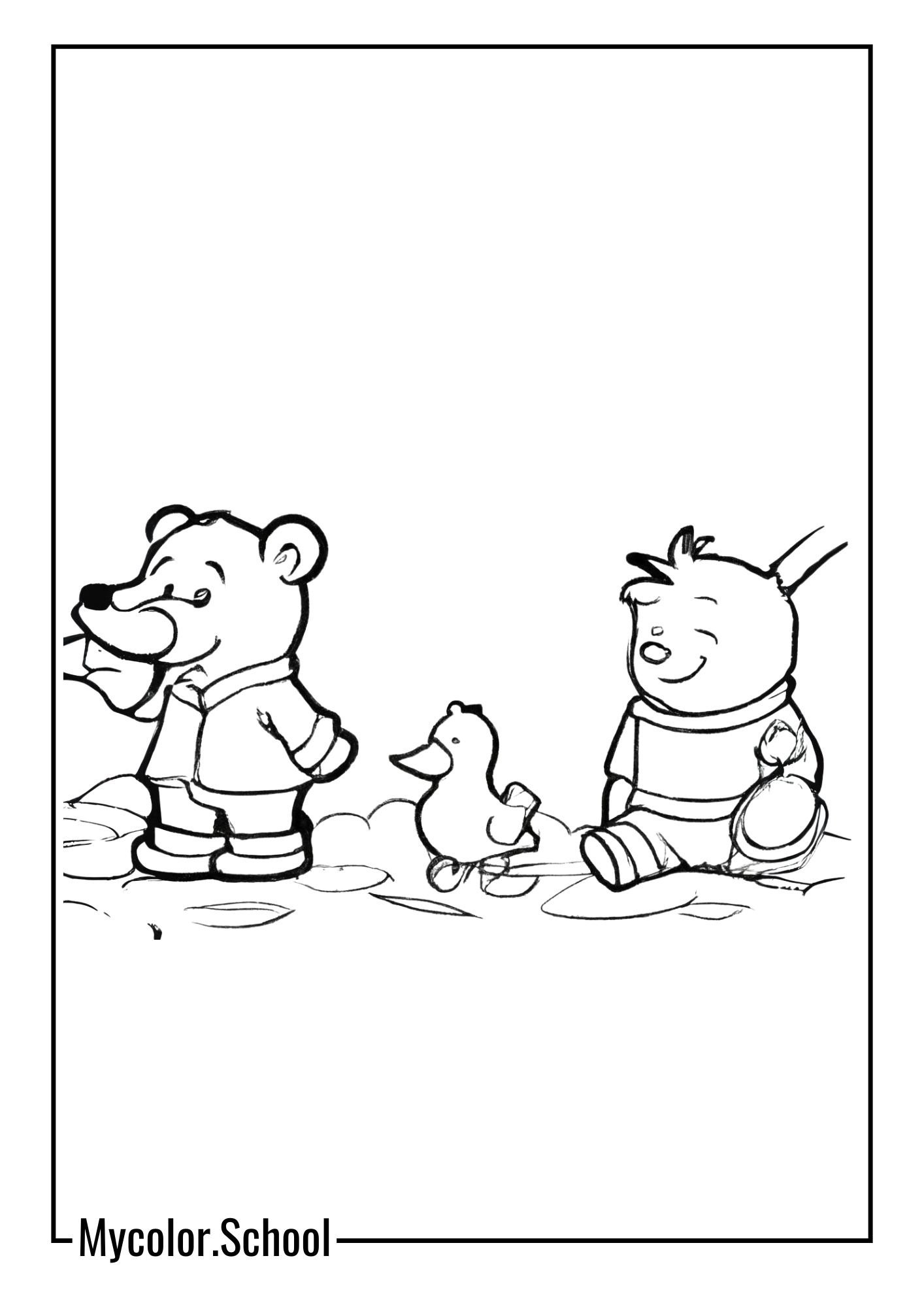 Pooh Bear Coloring Pages Pooh Bear and Christopher Robin