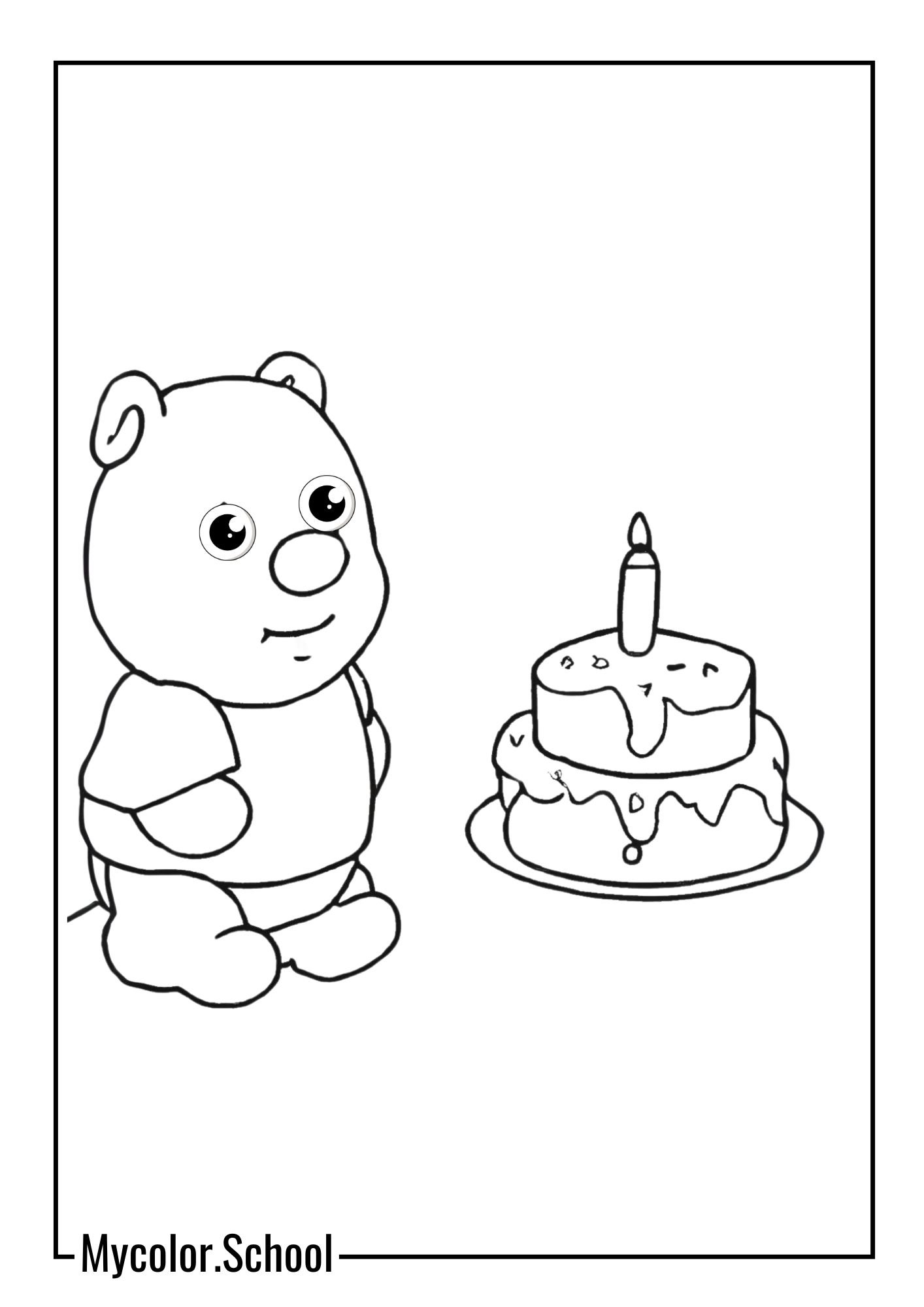Pooh Bear Coloring Pages birthday