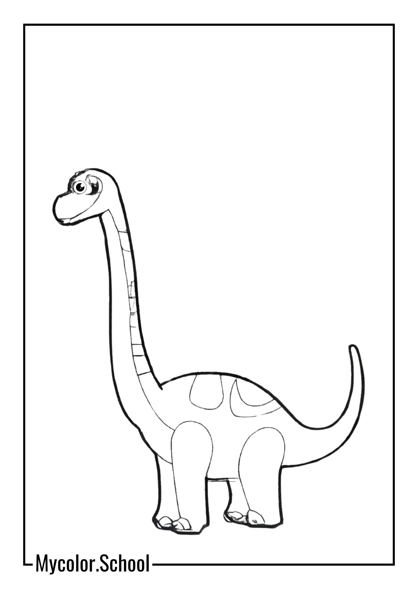 Preschool Coloring Pages friendly brachiosaurus