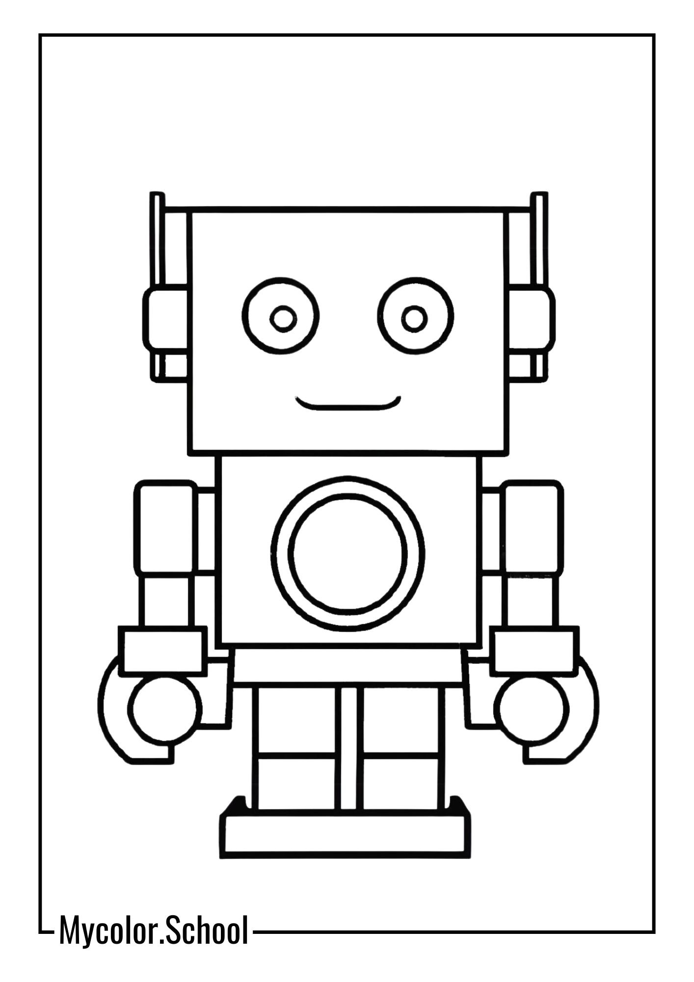 Robot Coloring Pages robot that is a combination of different shapes