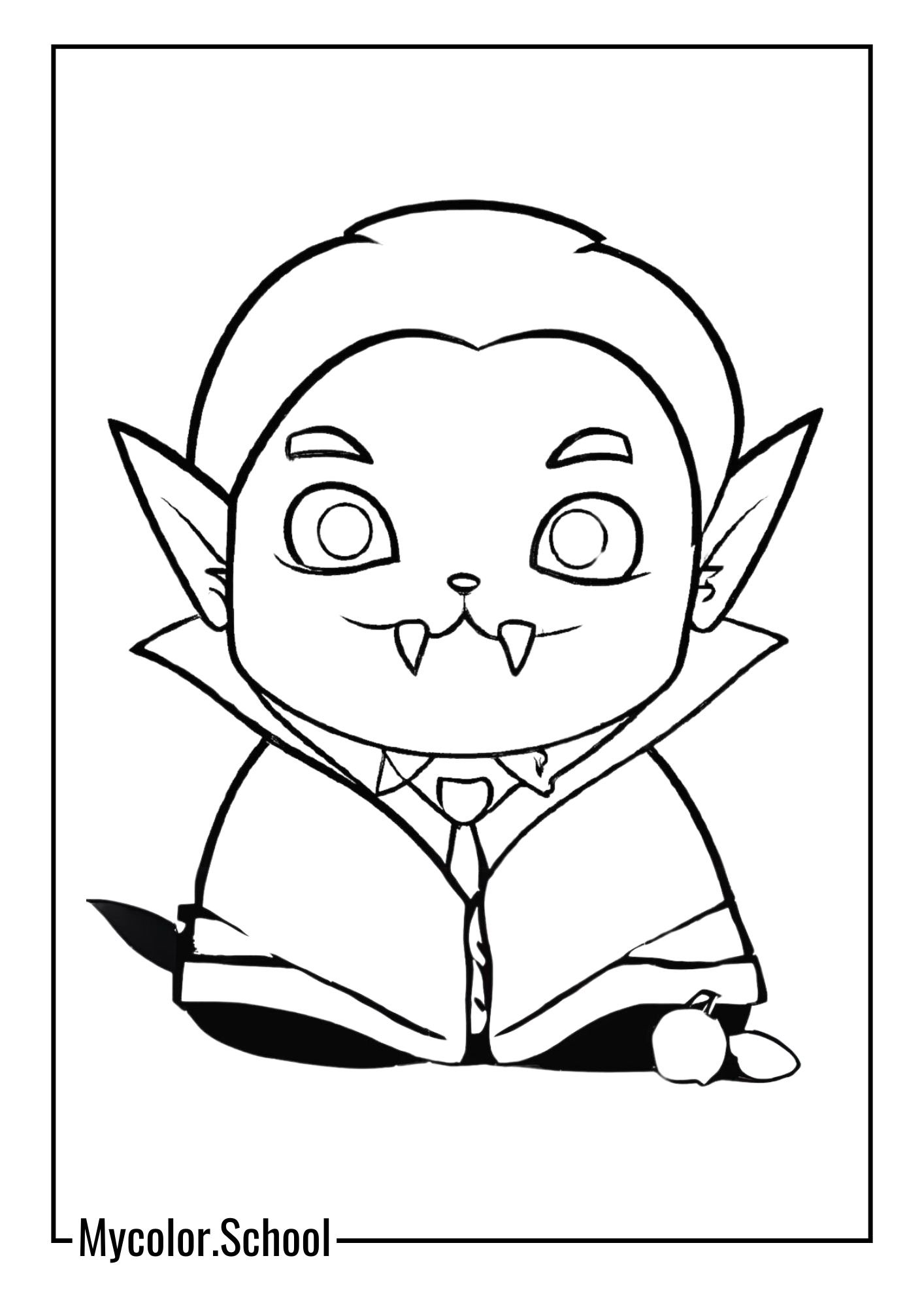 Spooky Coloring Page Vampire