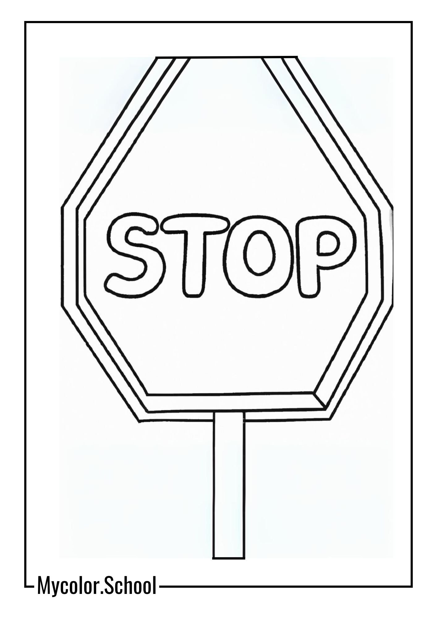 Stop Sign Coloring Pages Polka Dot Fun