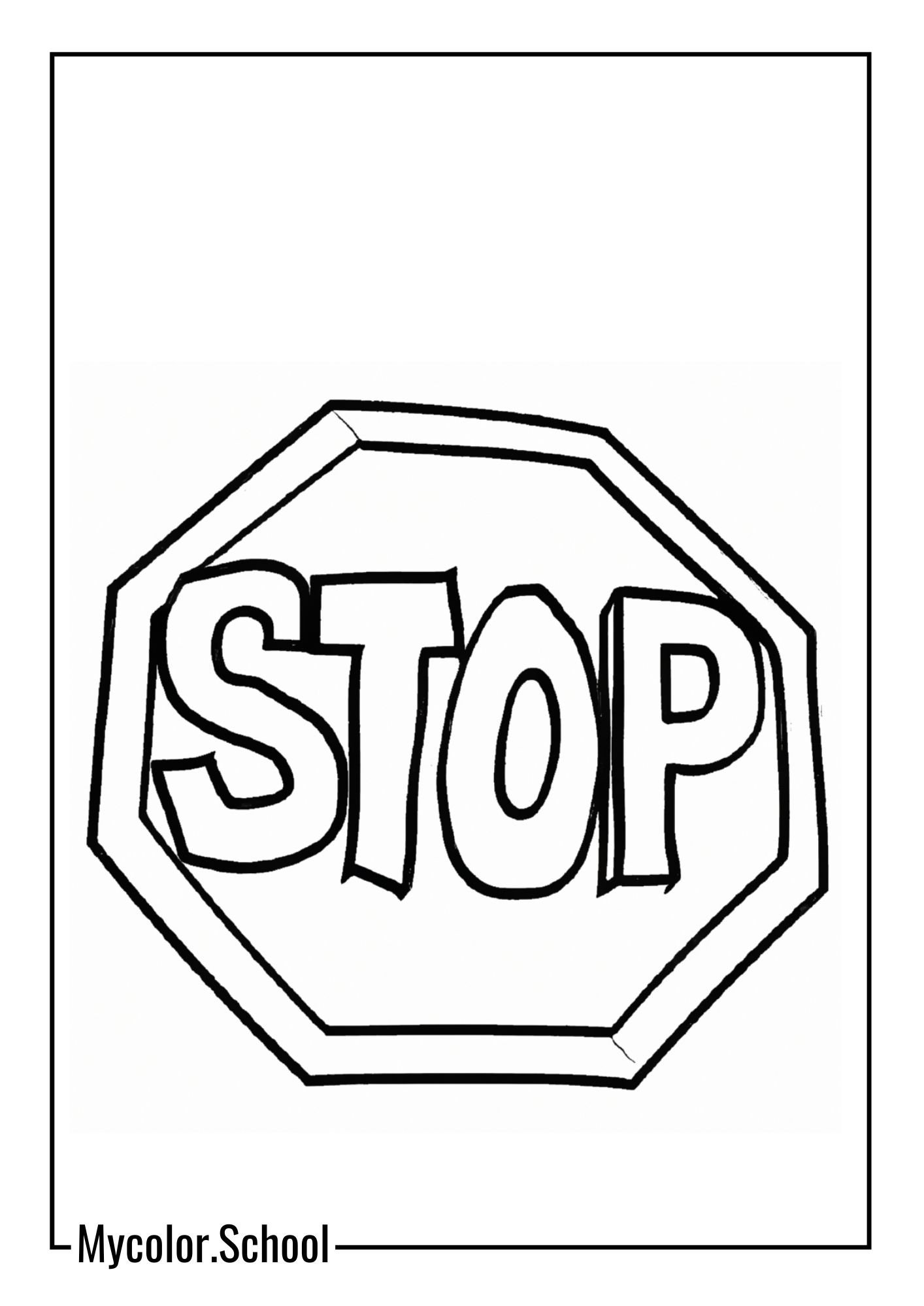 Stop Sign Coloring Pages Graffiti Style