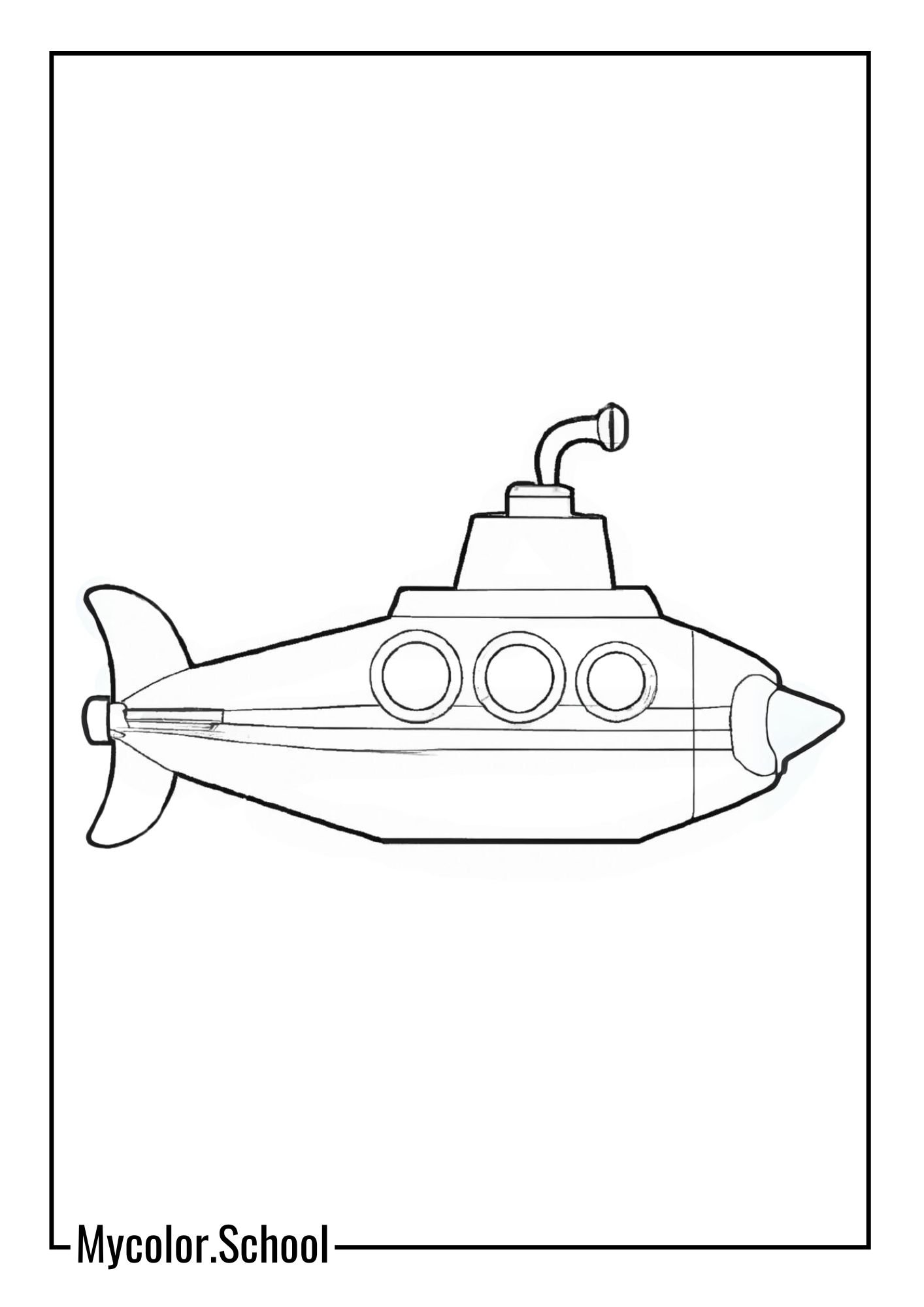 Submarine Coloring Pages classic yellow submarine