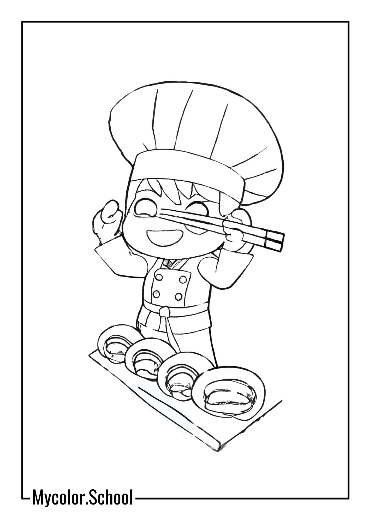 Sushi Coloring Pages Sushi Chief