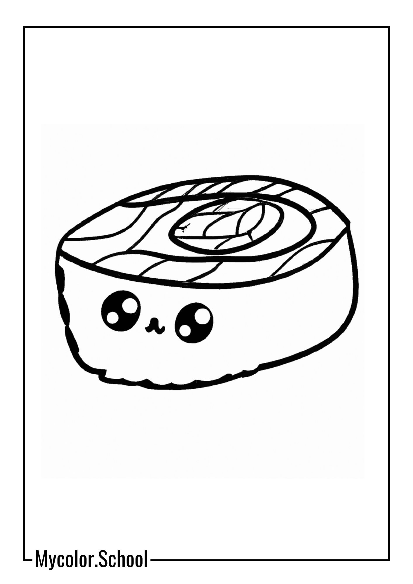 Sushi Coloring Pages sushi in a paper