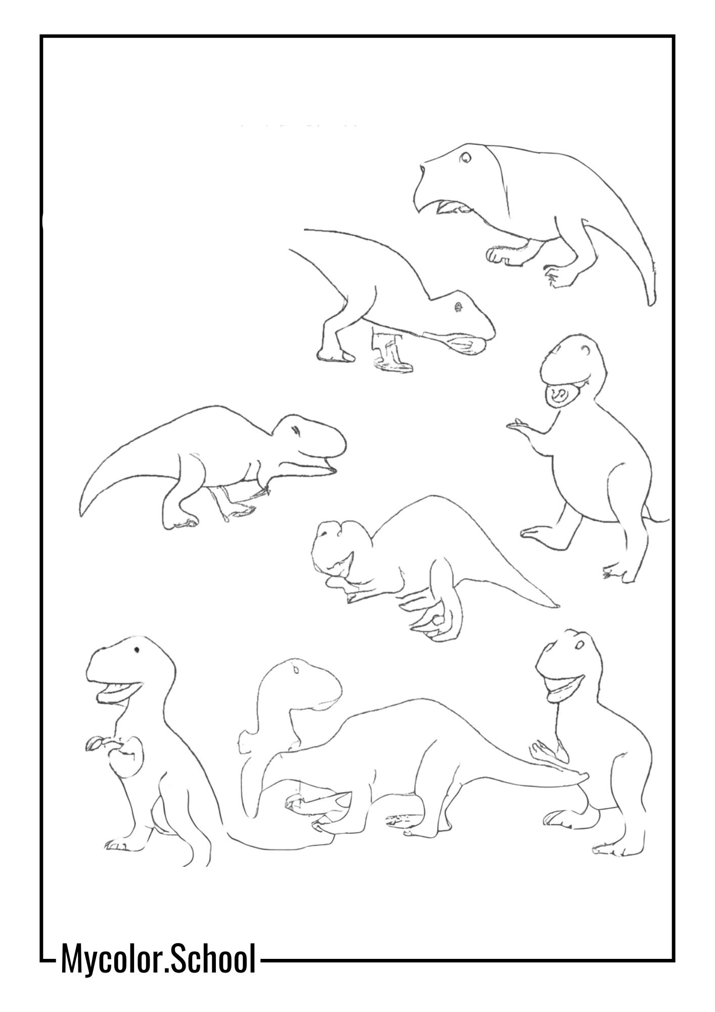 T Rex Coloring Pages Patterned