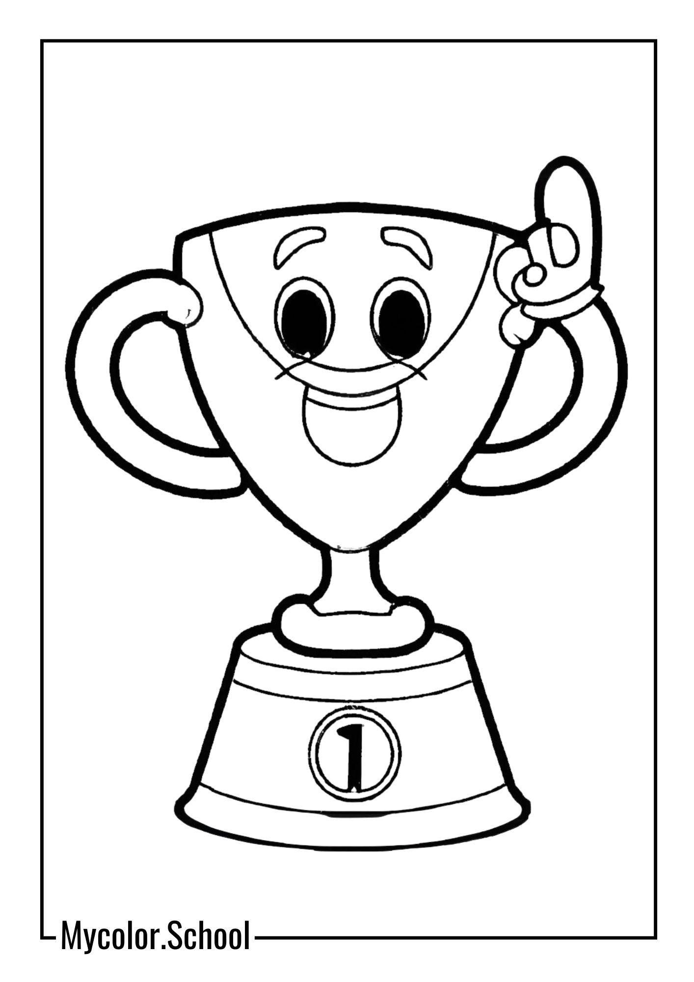 Trophy Coloring Pages Sports Trophy