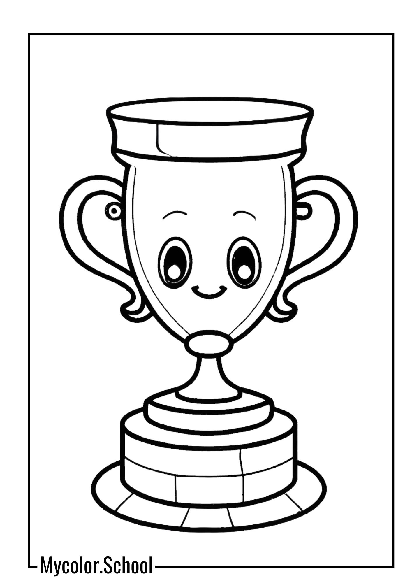 Trophy Coloring Pages Academic Trophy