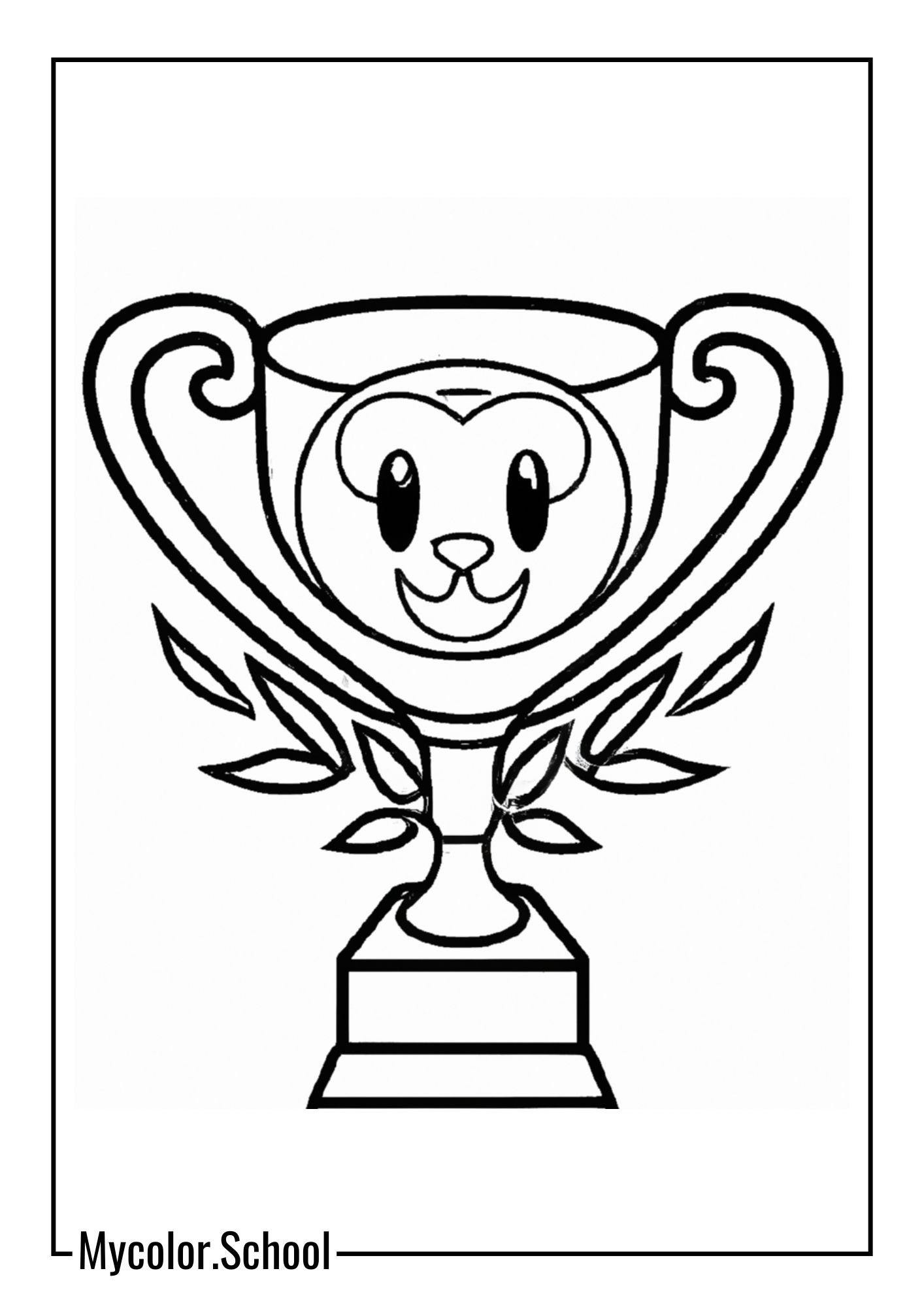 Trophy Coloring Pages Art Trophy