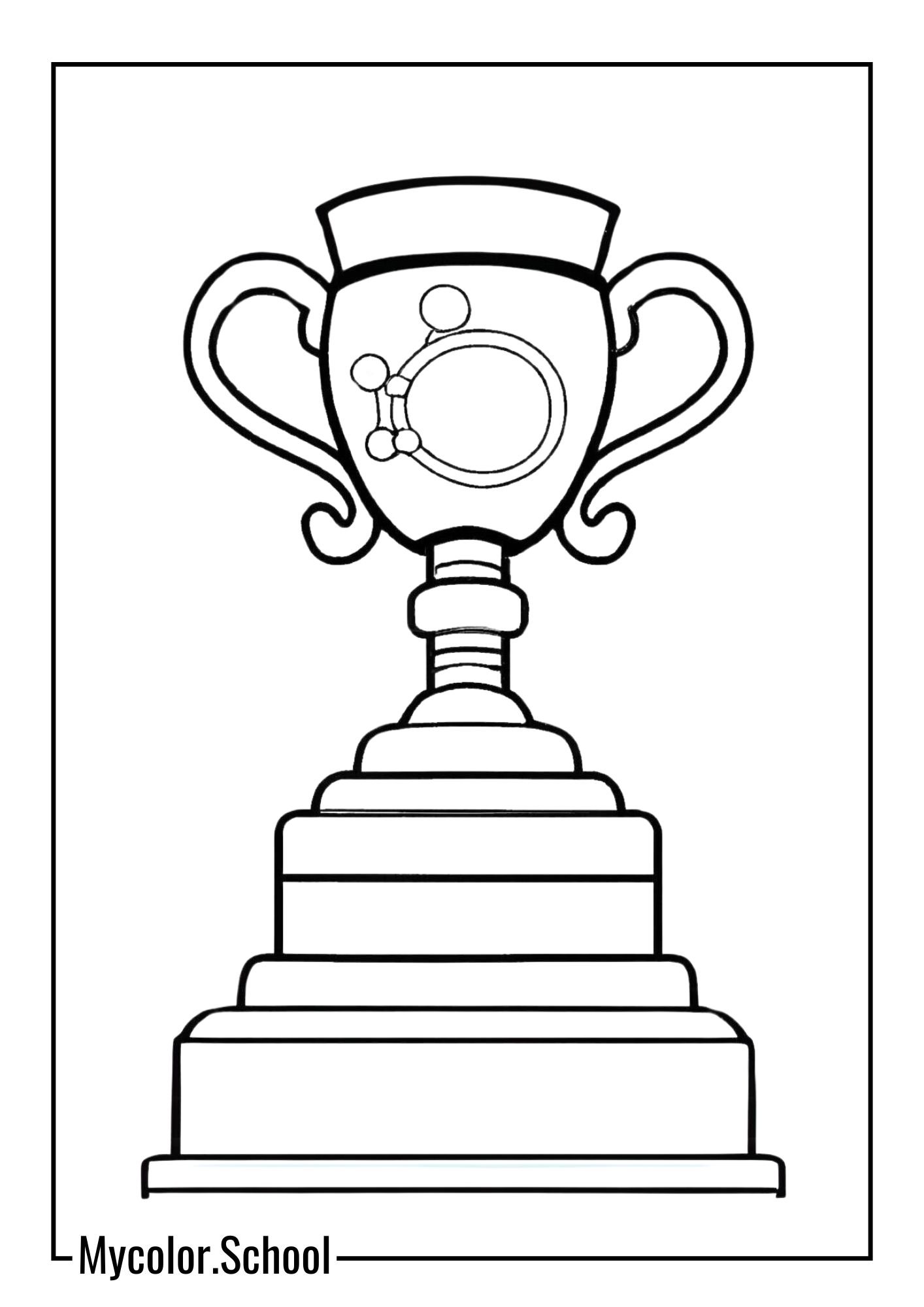 Trophy Coloring Pages Science Trophy