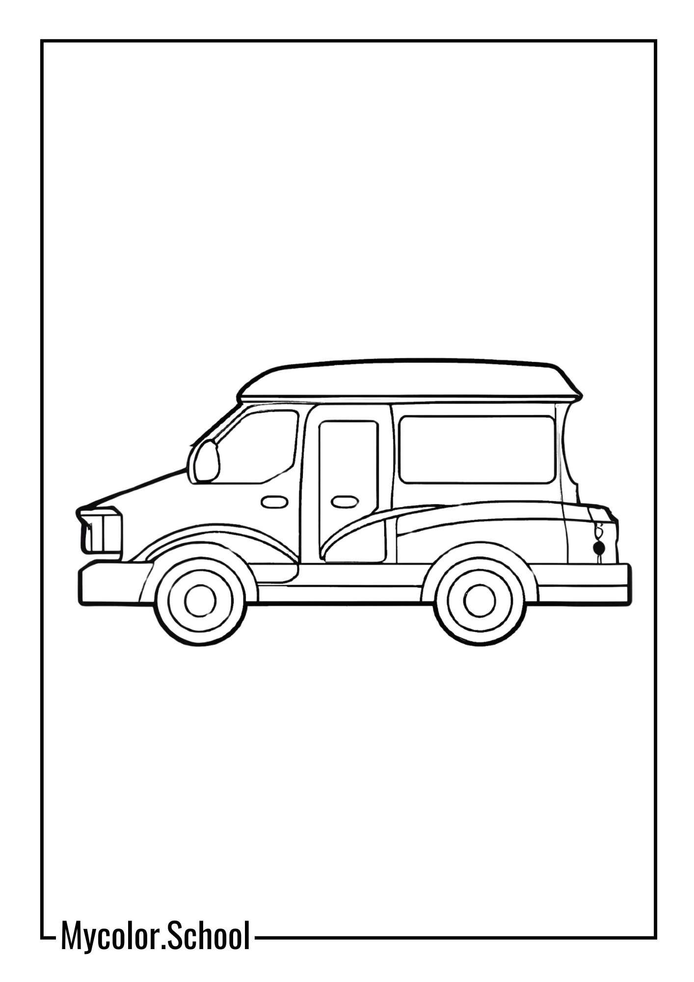 Van Coloring Pages Camper Van