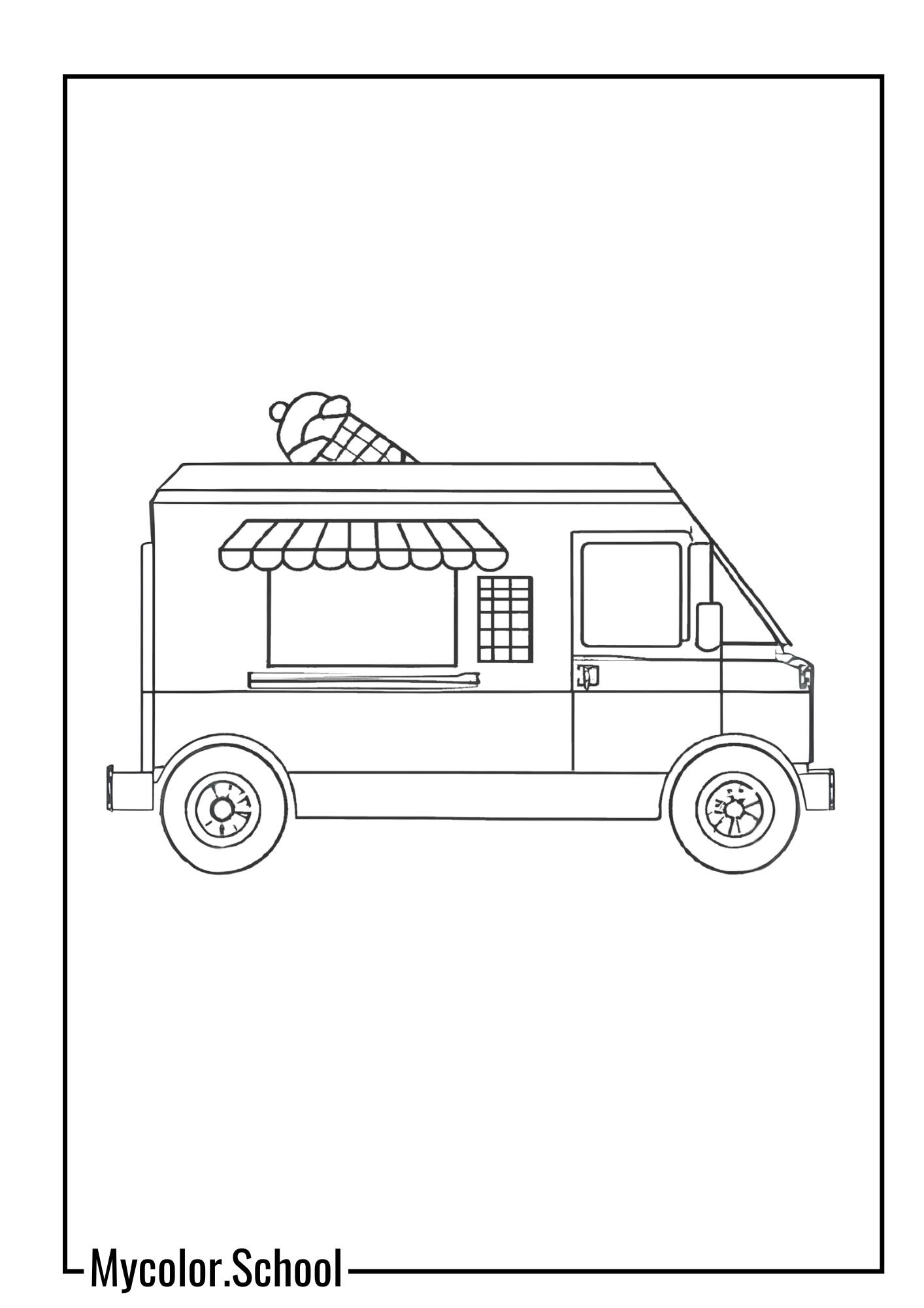 Van Coloring Pages Ice Cream Van