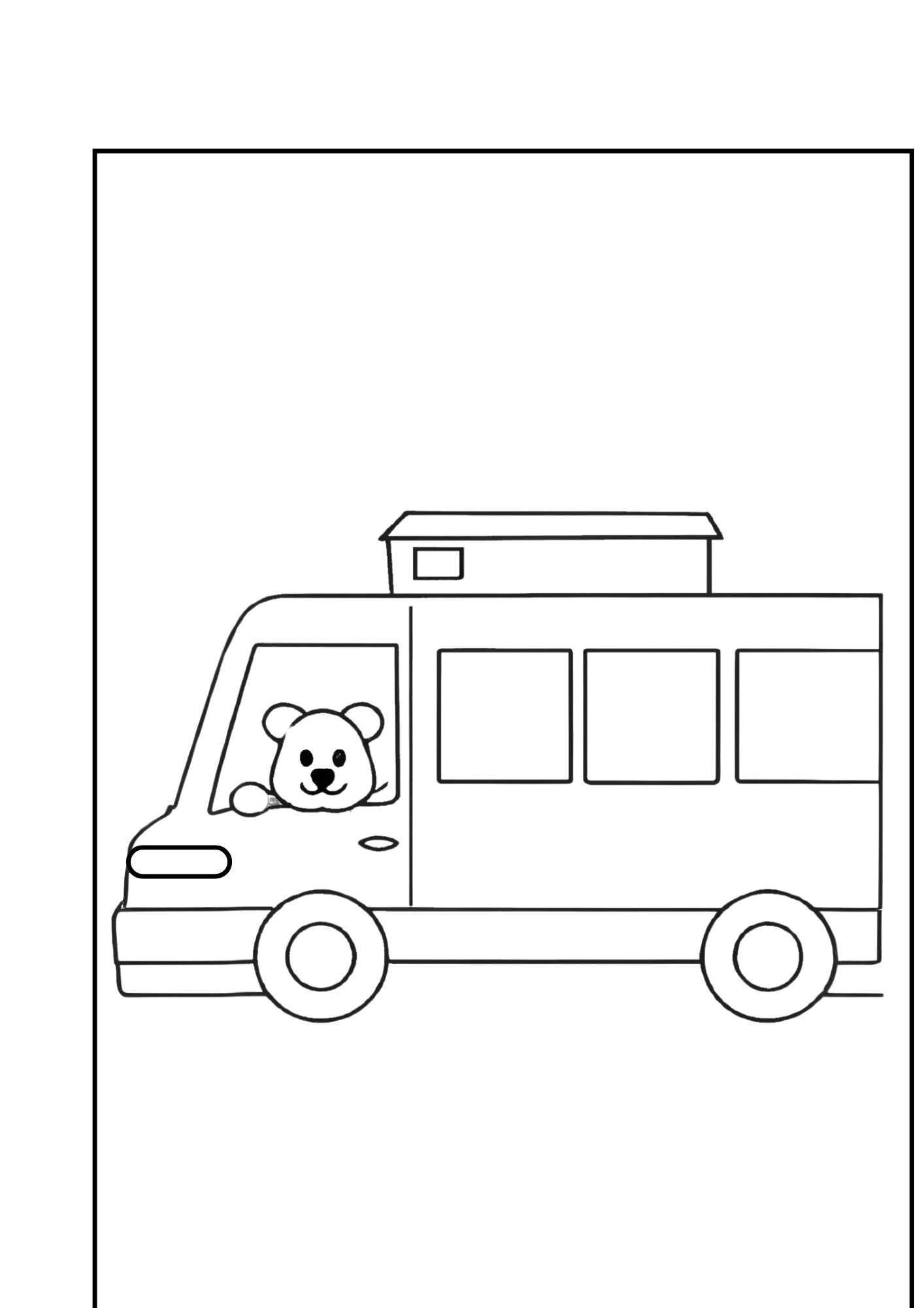 Van Coloring Pages Animal Transport Van