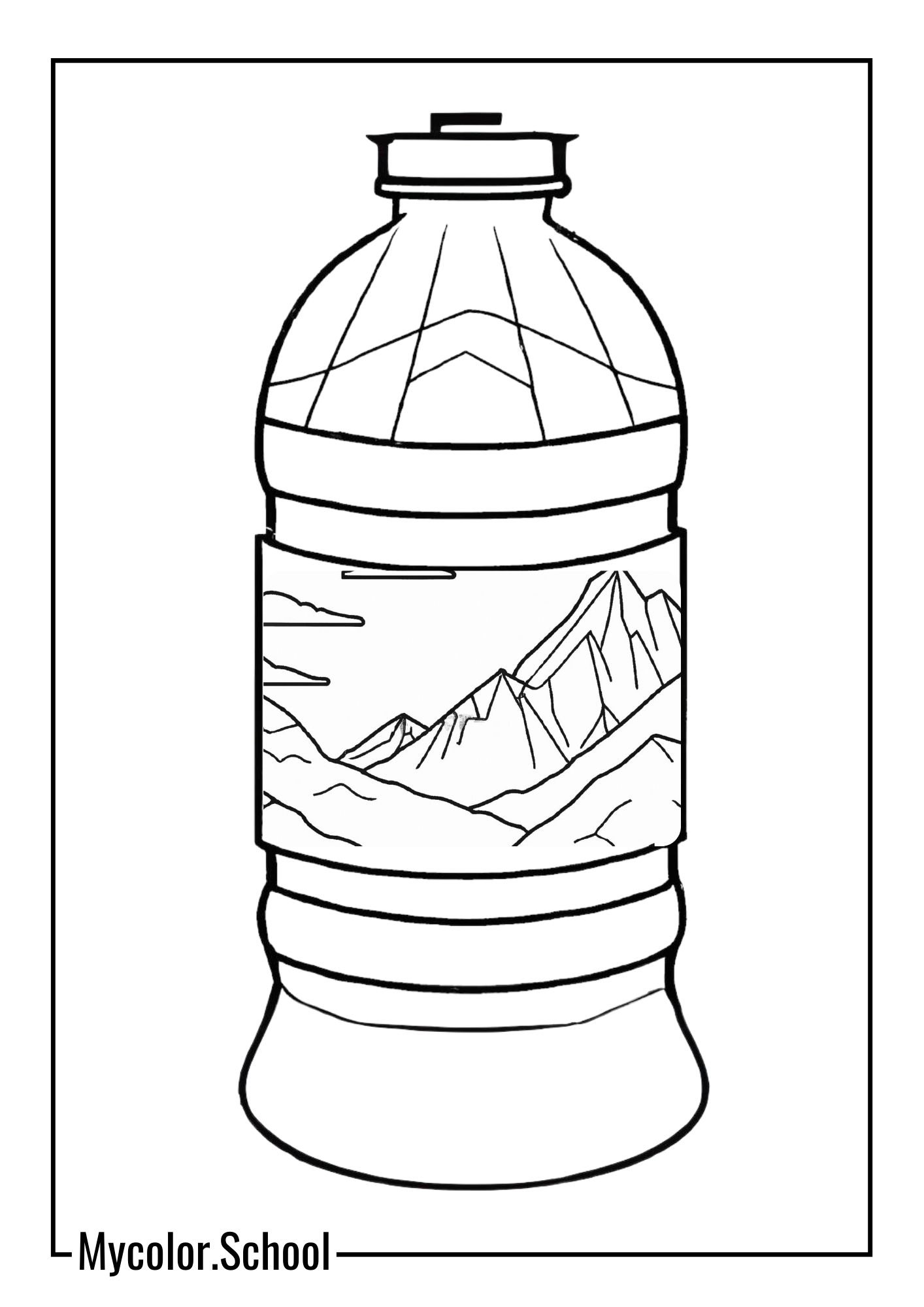 Water Bottle Coloring Pages water bottle with a collapsible design