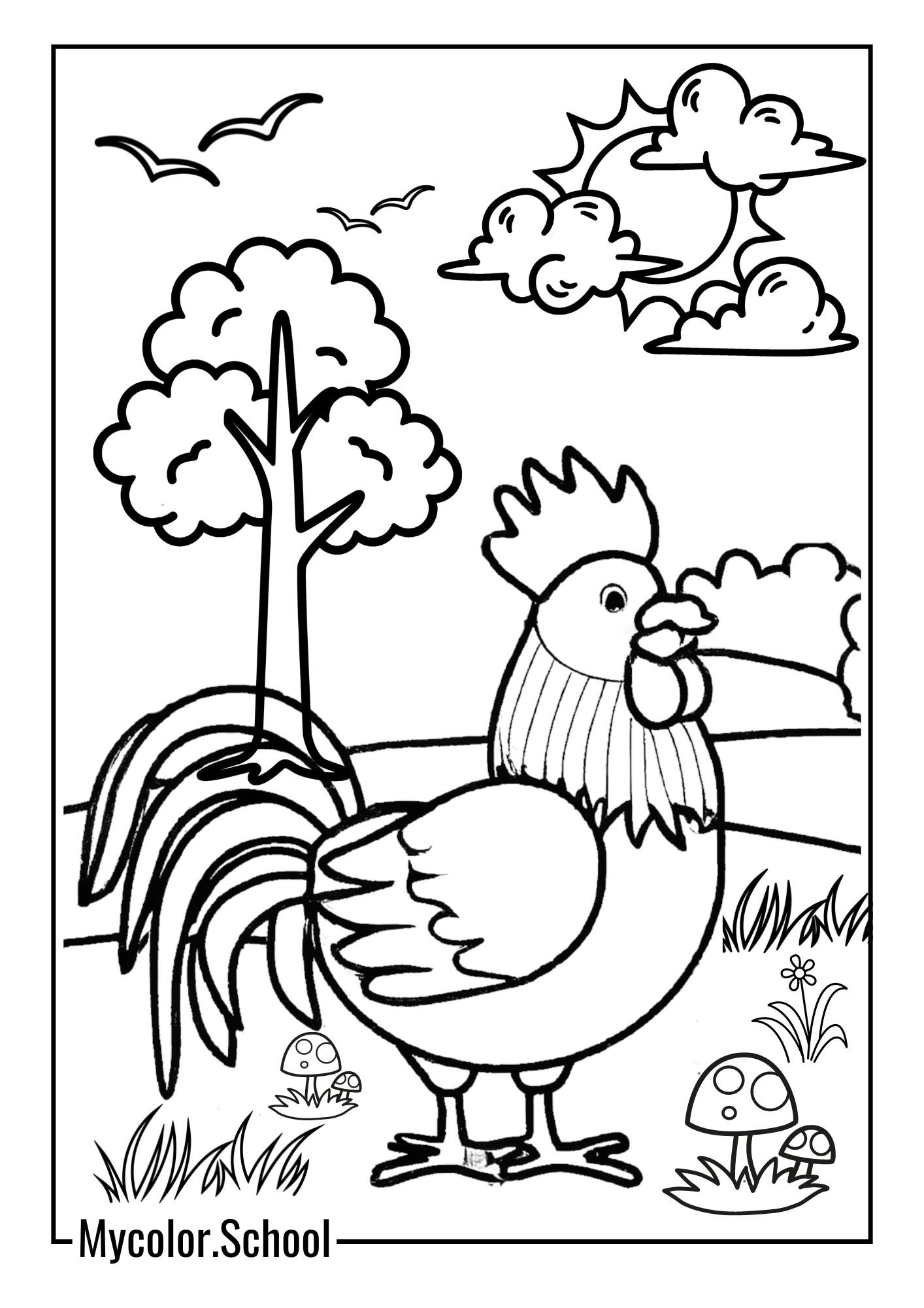 farm Coloring Pages roaster chicken