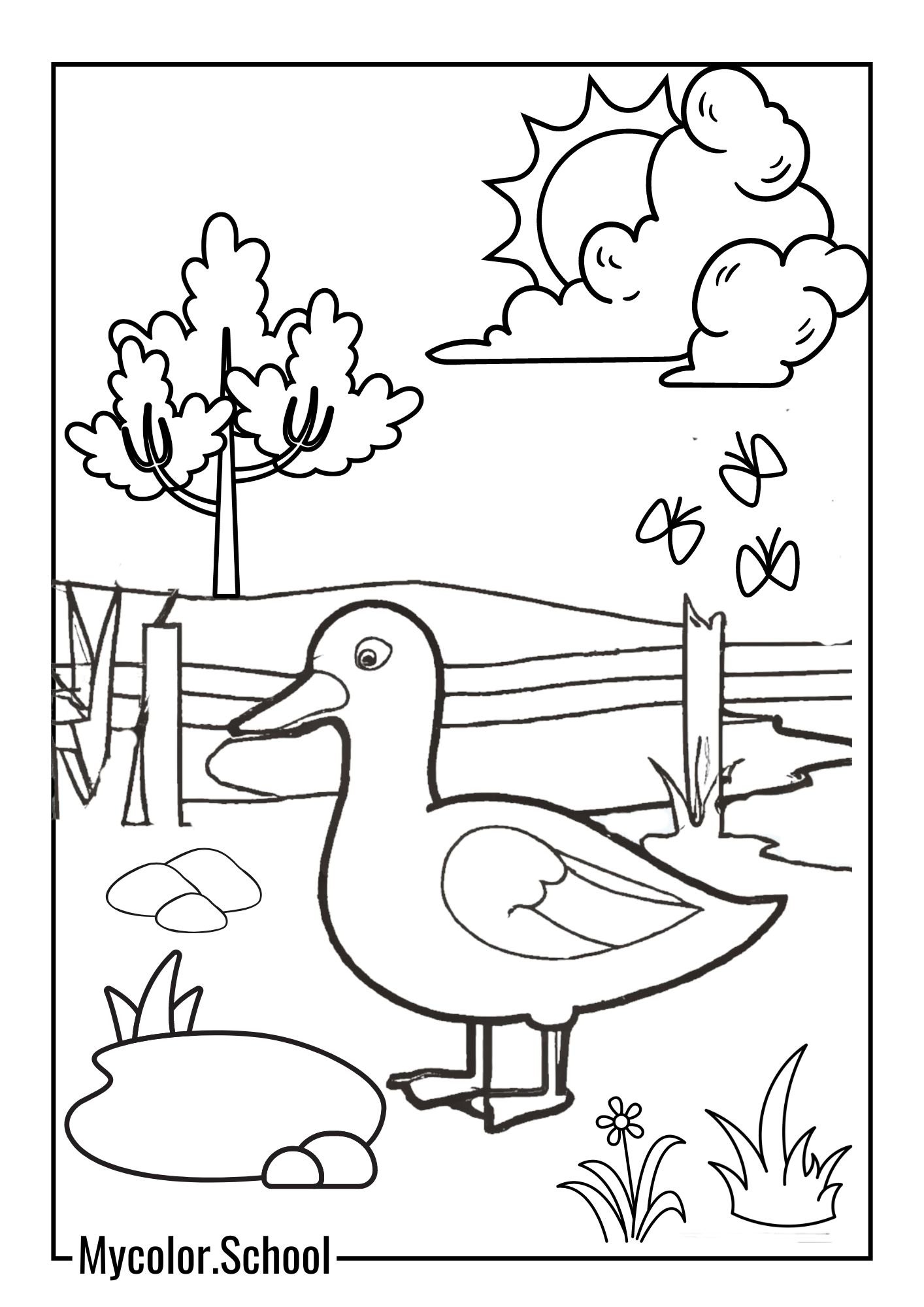 farm Coloring Pages the mother's duck