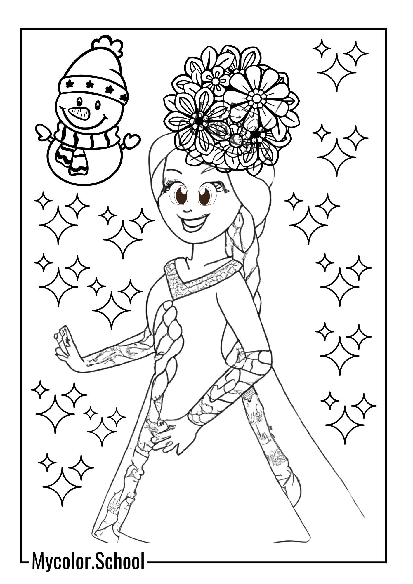 Anna and Elsa Coloring Pages Disney Elsa
