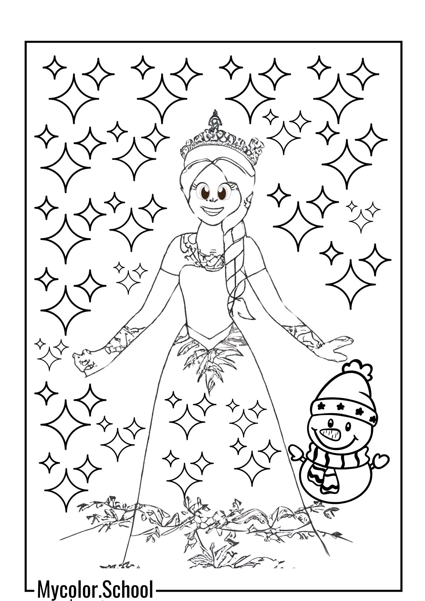 Anna and Elsa Coloring Pages Friends