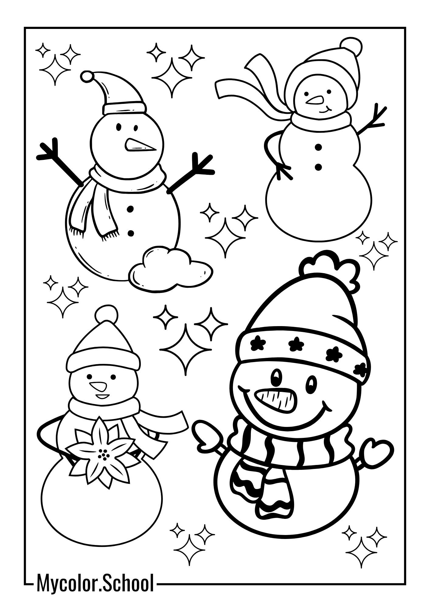 Anna and Elsa Coloring Pages Olaf