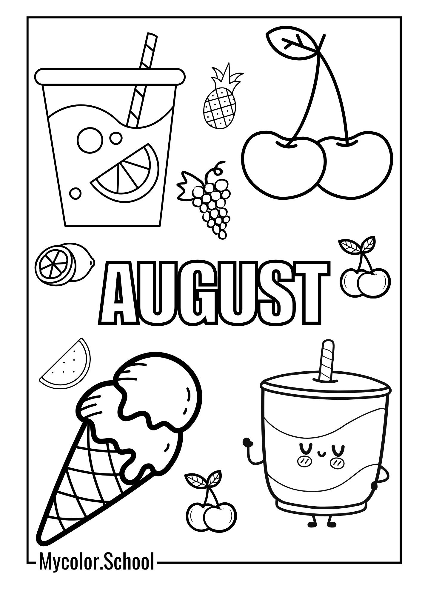 August Coloring Pages Summer
