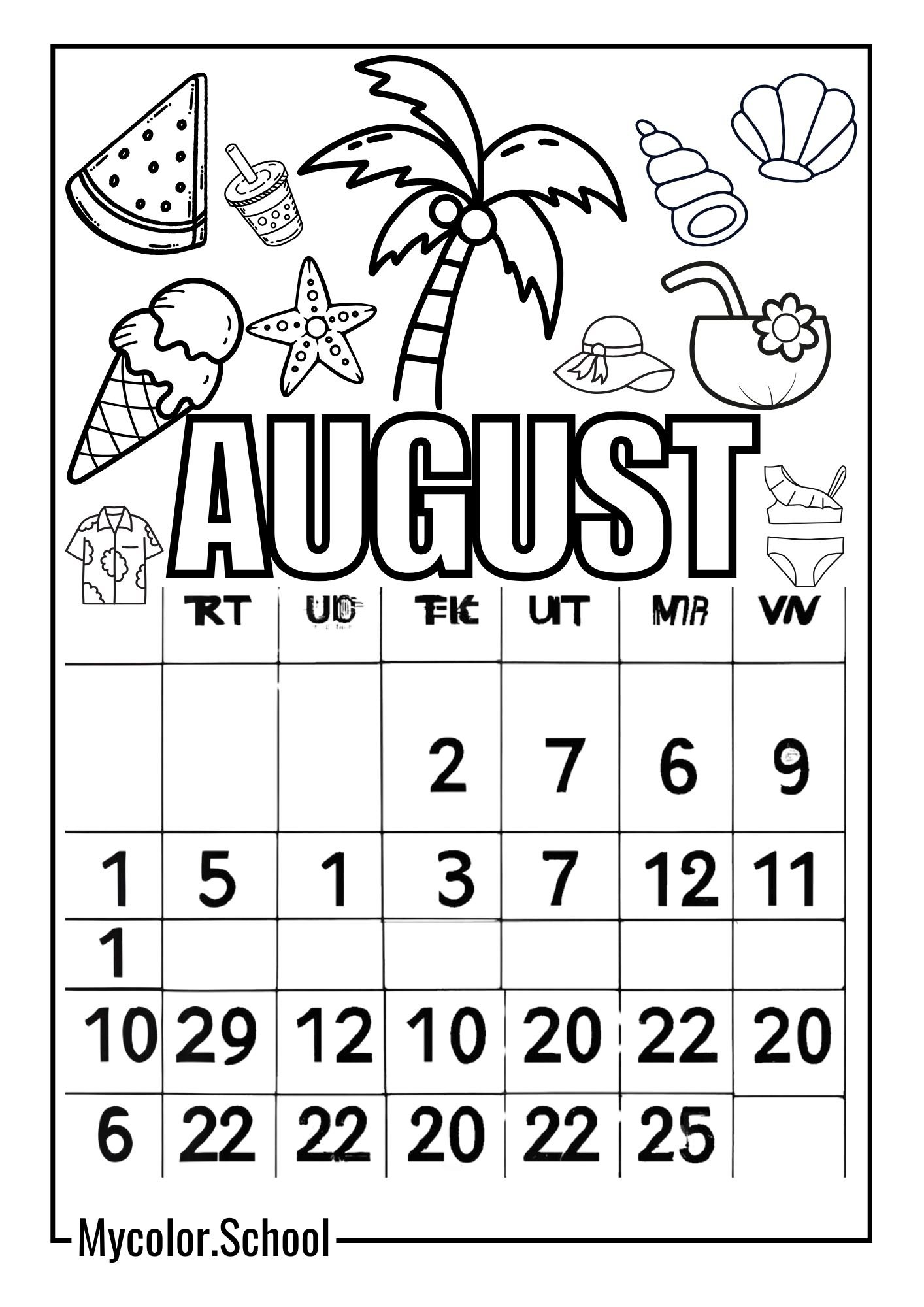 August Coloring Pages Refreshing