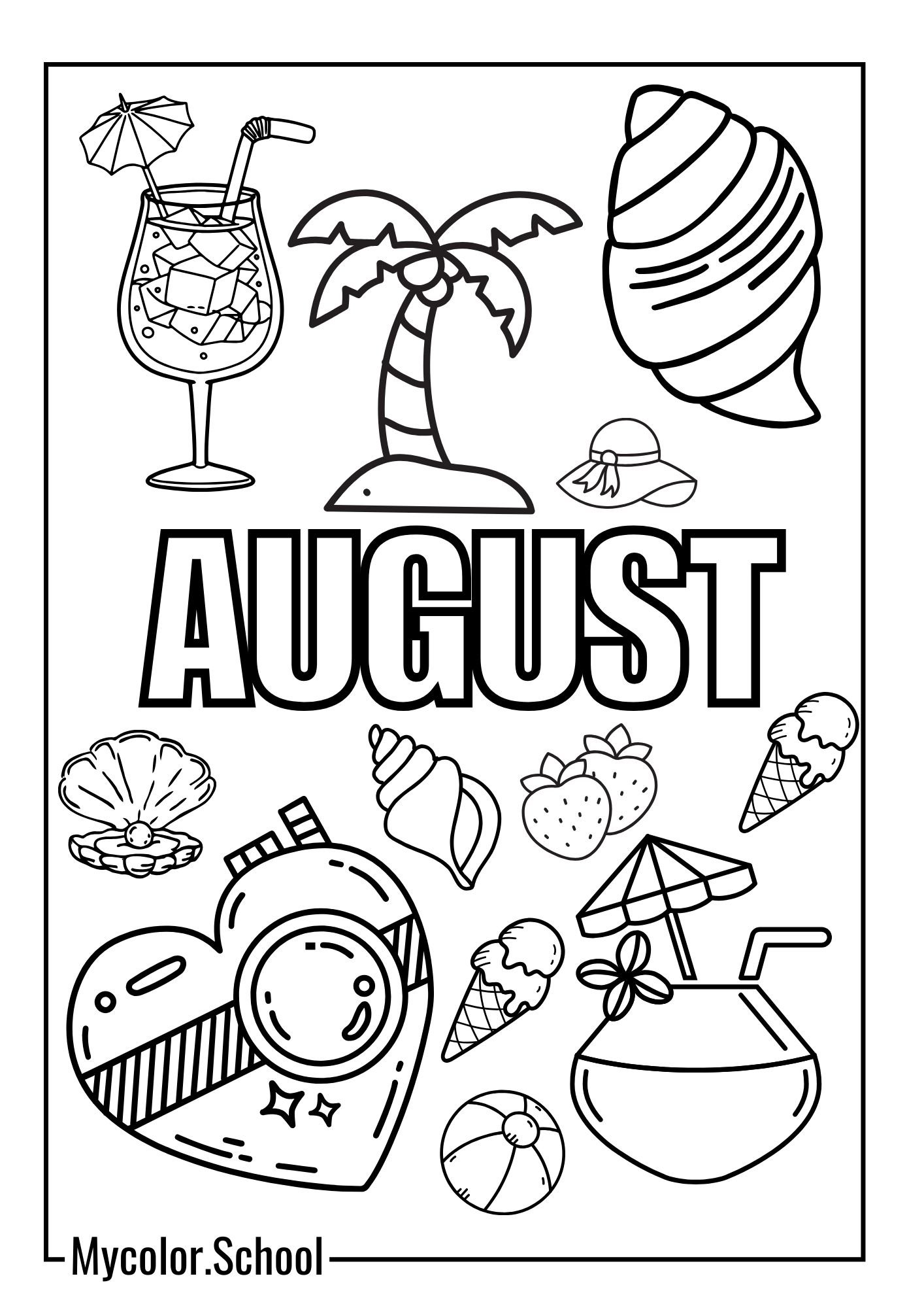 August Coloring Pages Unwind