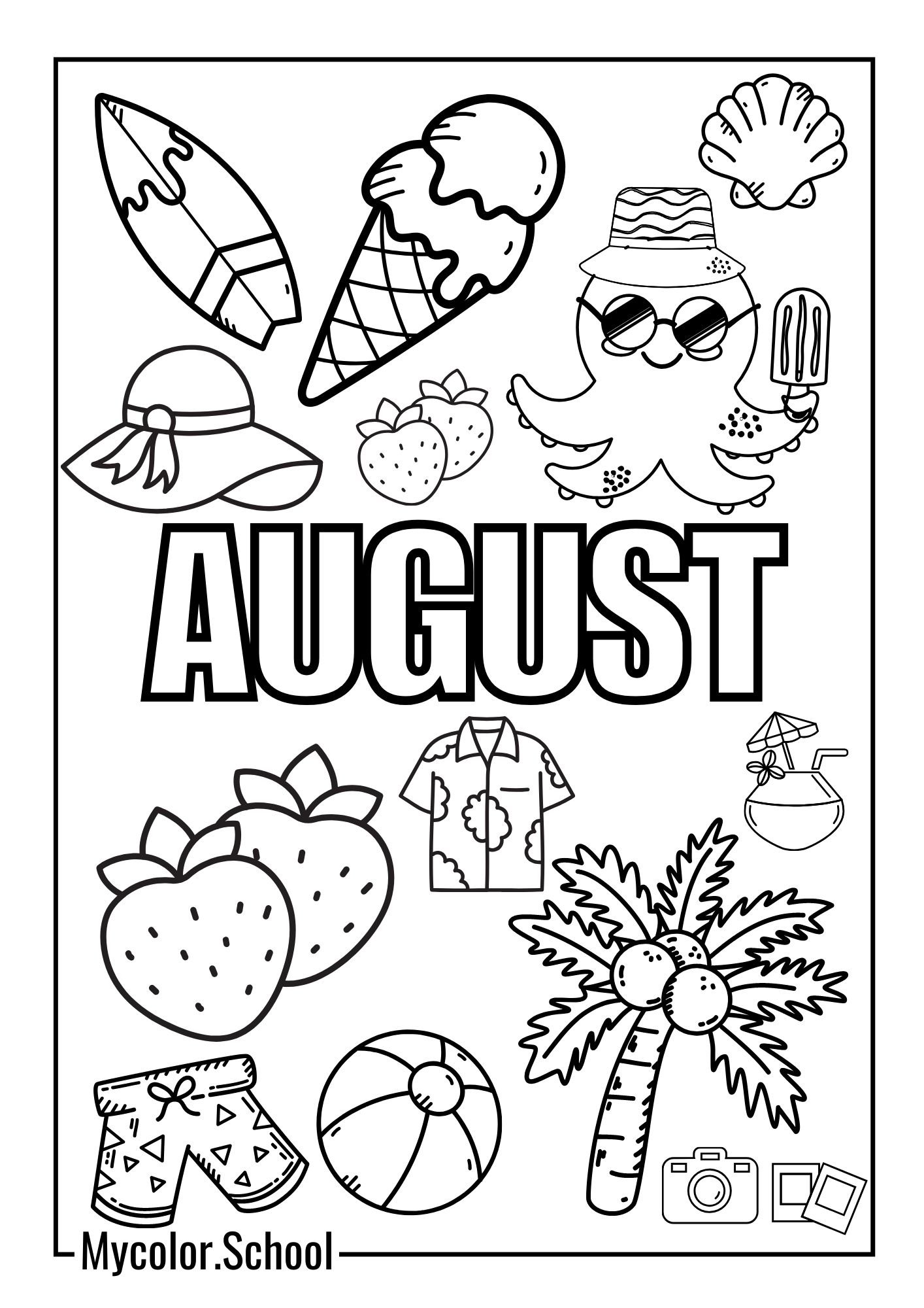 August Coloring Pages August Vibes