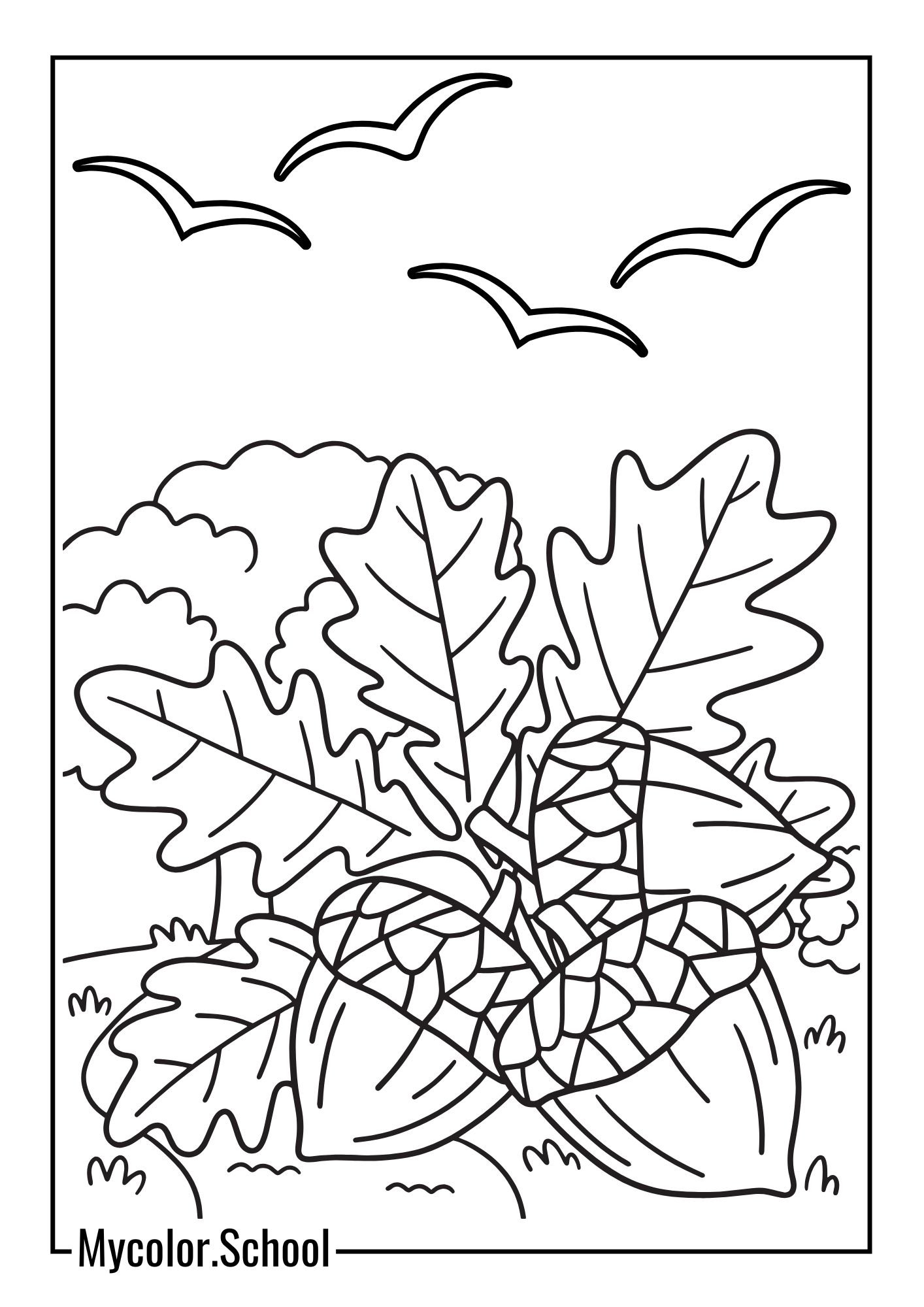 Autumn Coloring Pages peaceful view