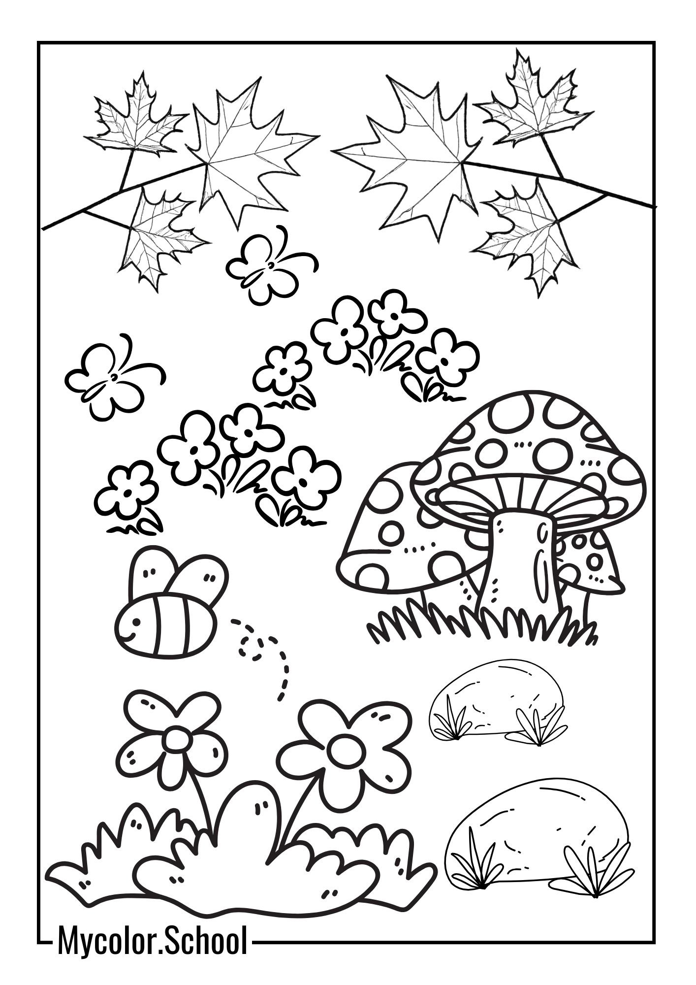Autumn Coloring Pages nice view