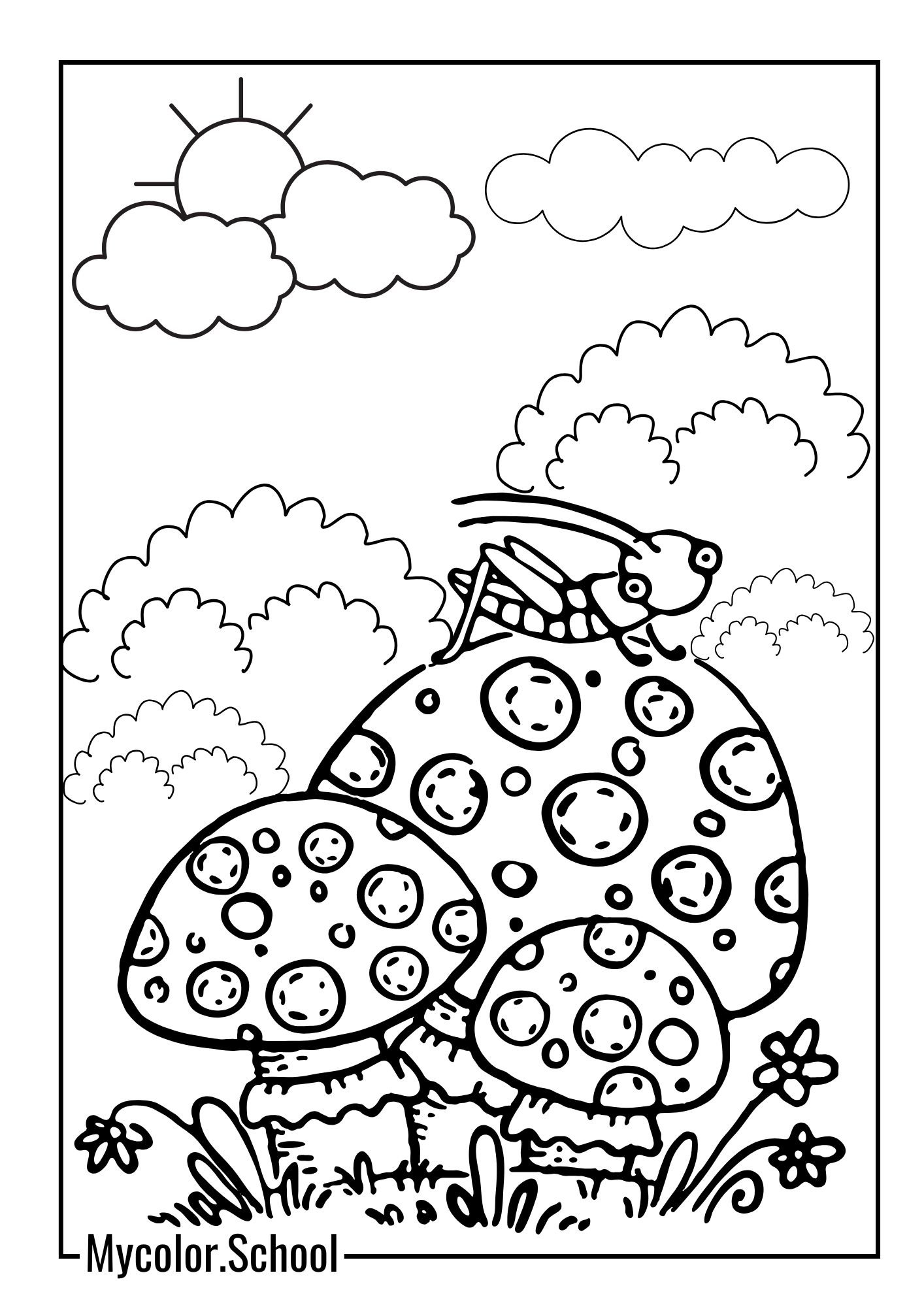 Autumn Coloring Pages sunny day