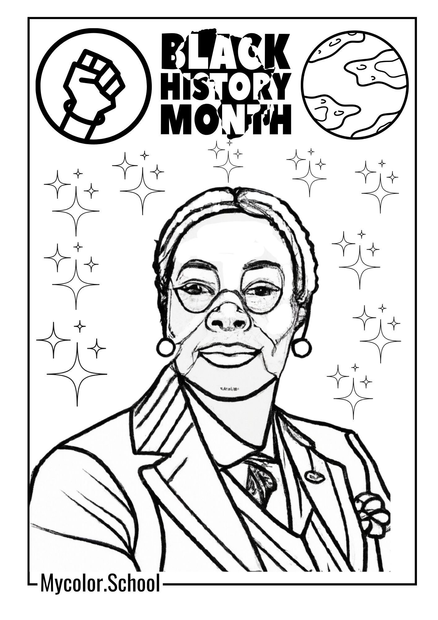Black History Month Coloring Pages Adorable american