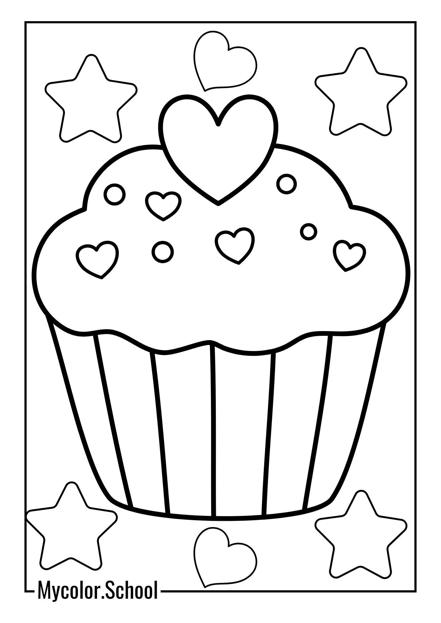 Blank Coloring Pages Cutes Cupcake