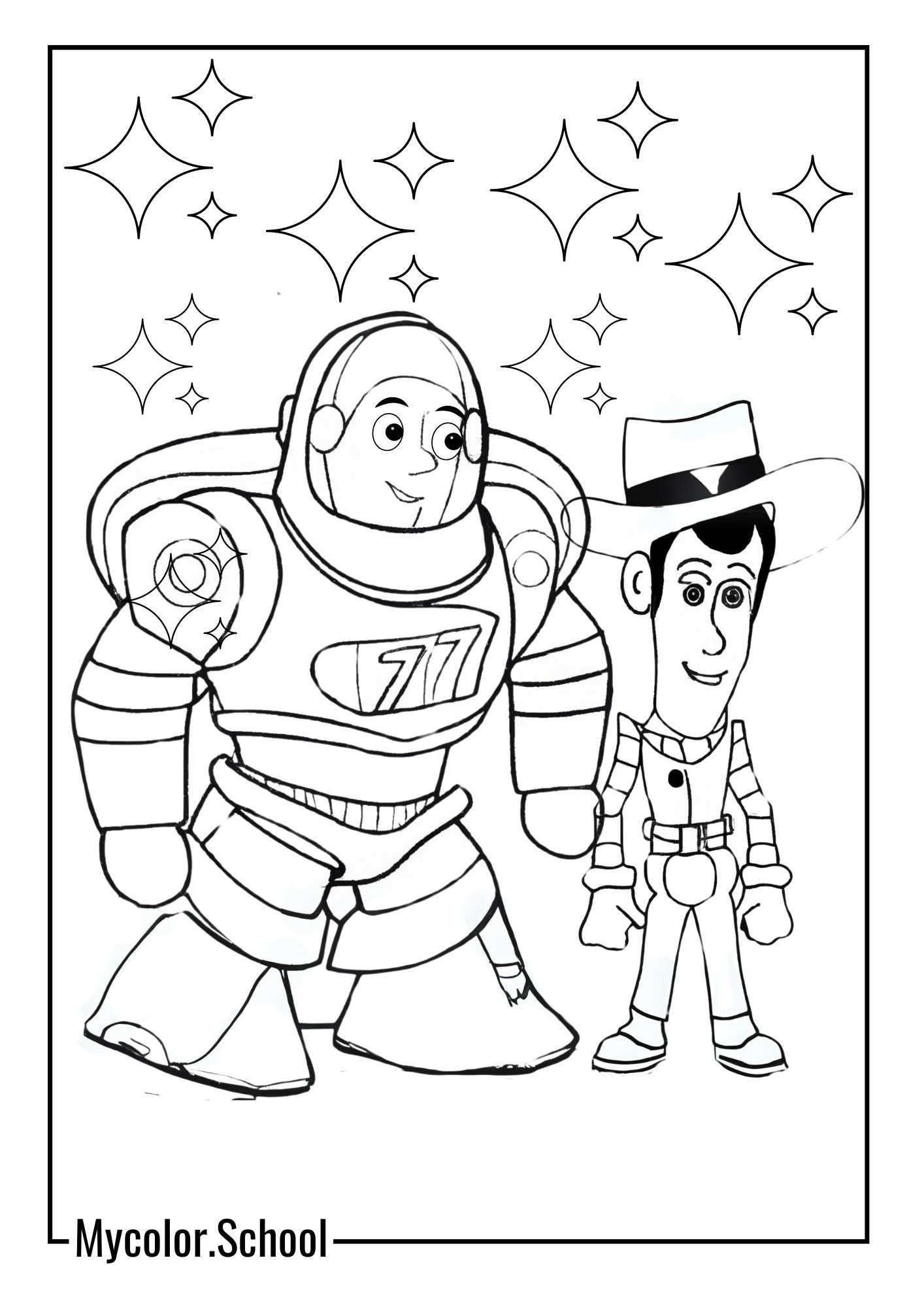 Buzz Lightyear Coloring Pages strong friendship