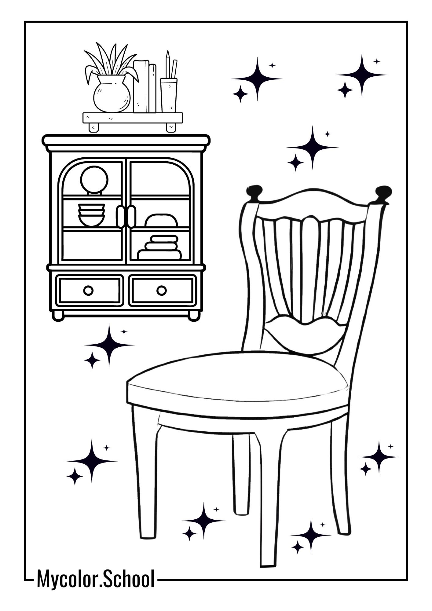 Chair Coloring Pages Elegant Dining Chair
