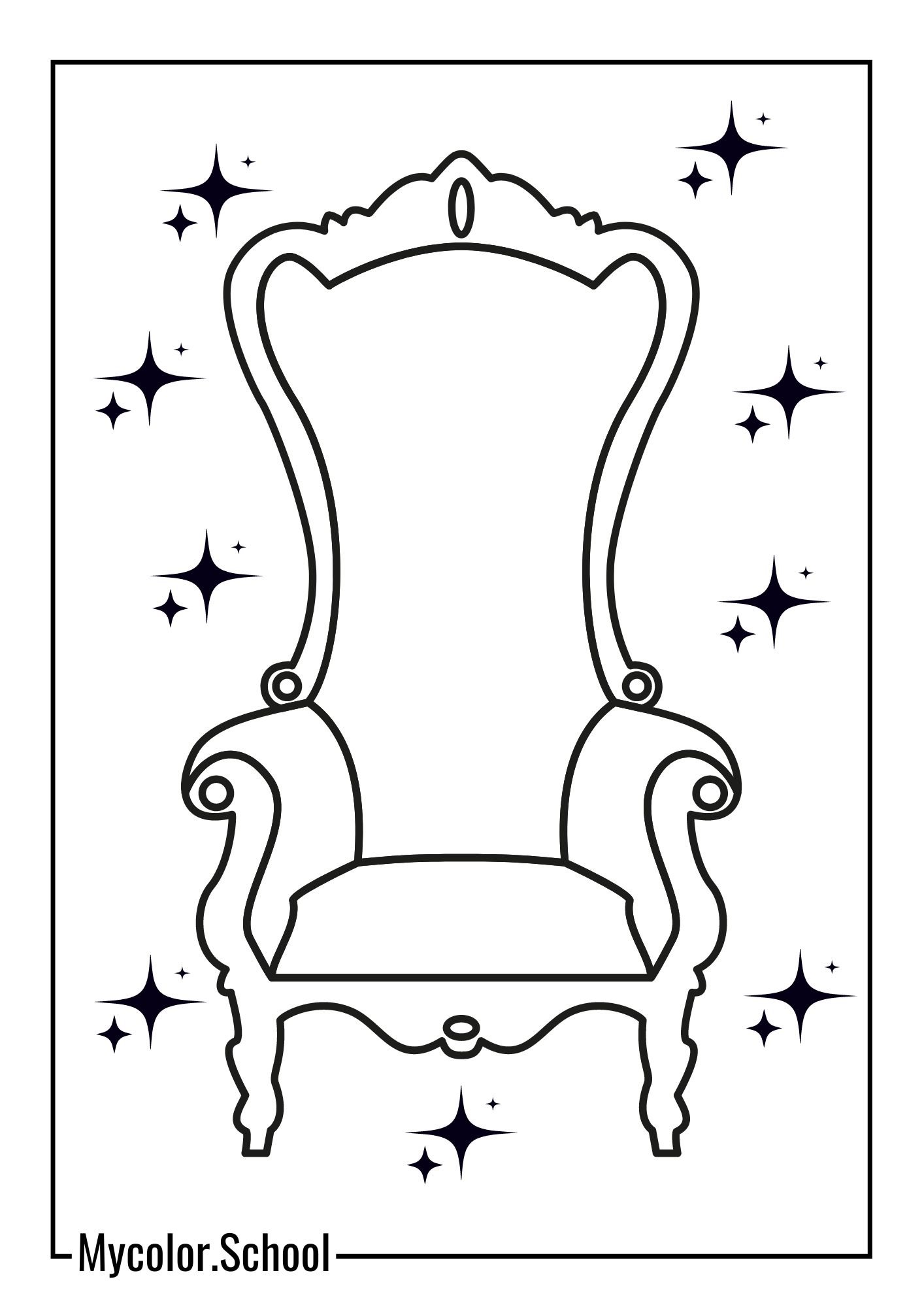 Chair Coloring Pages Magical Throne