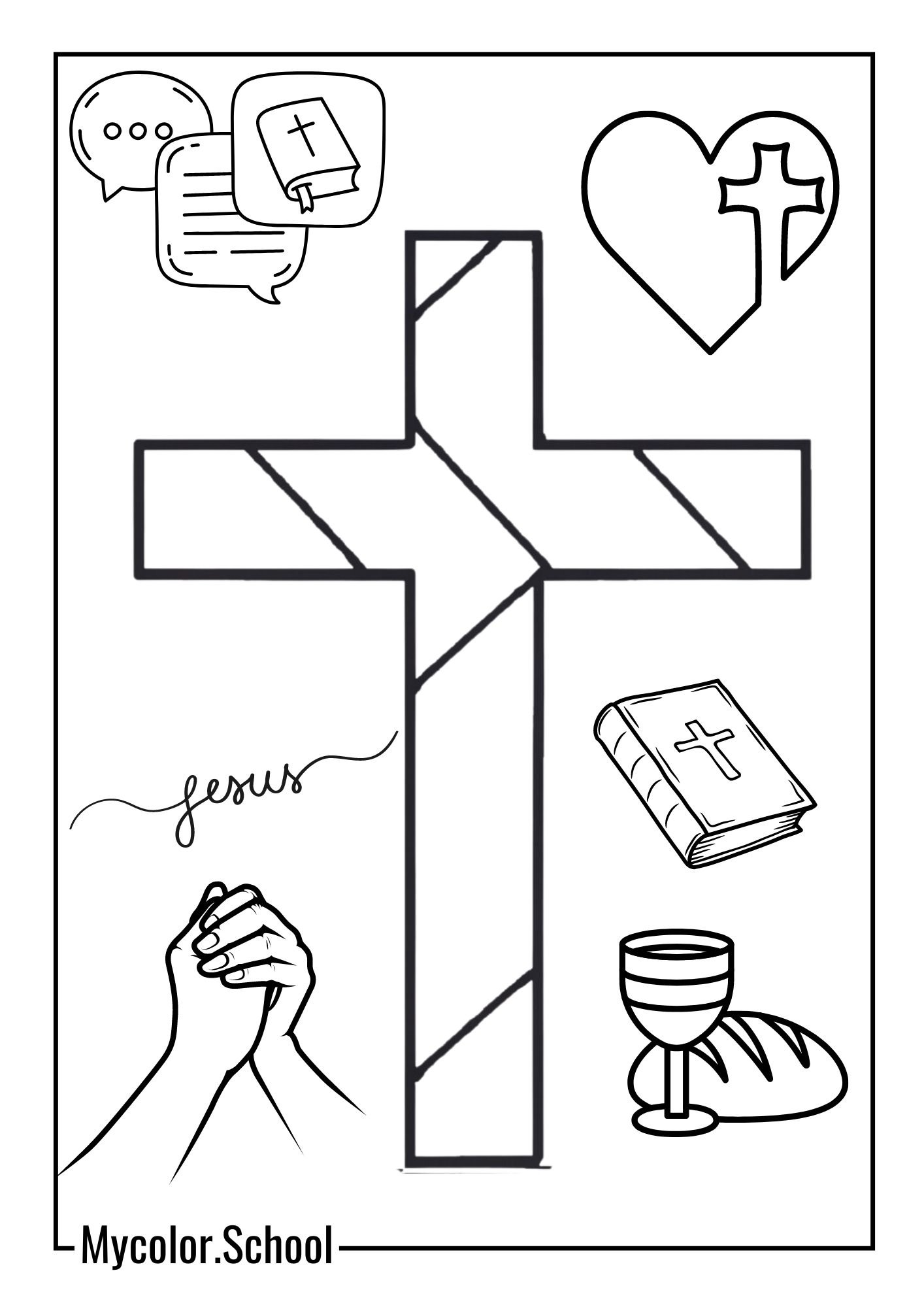 Christian Coloring Pages The Cross