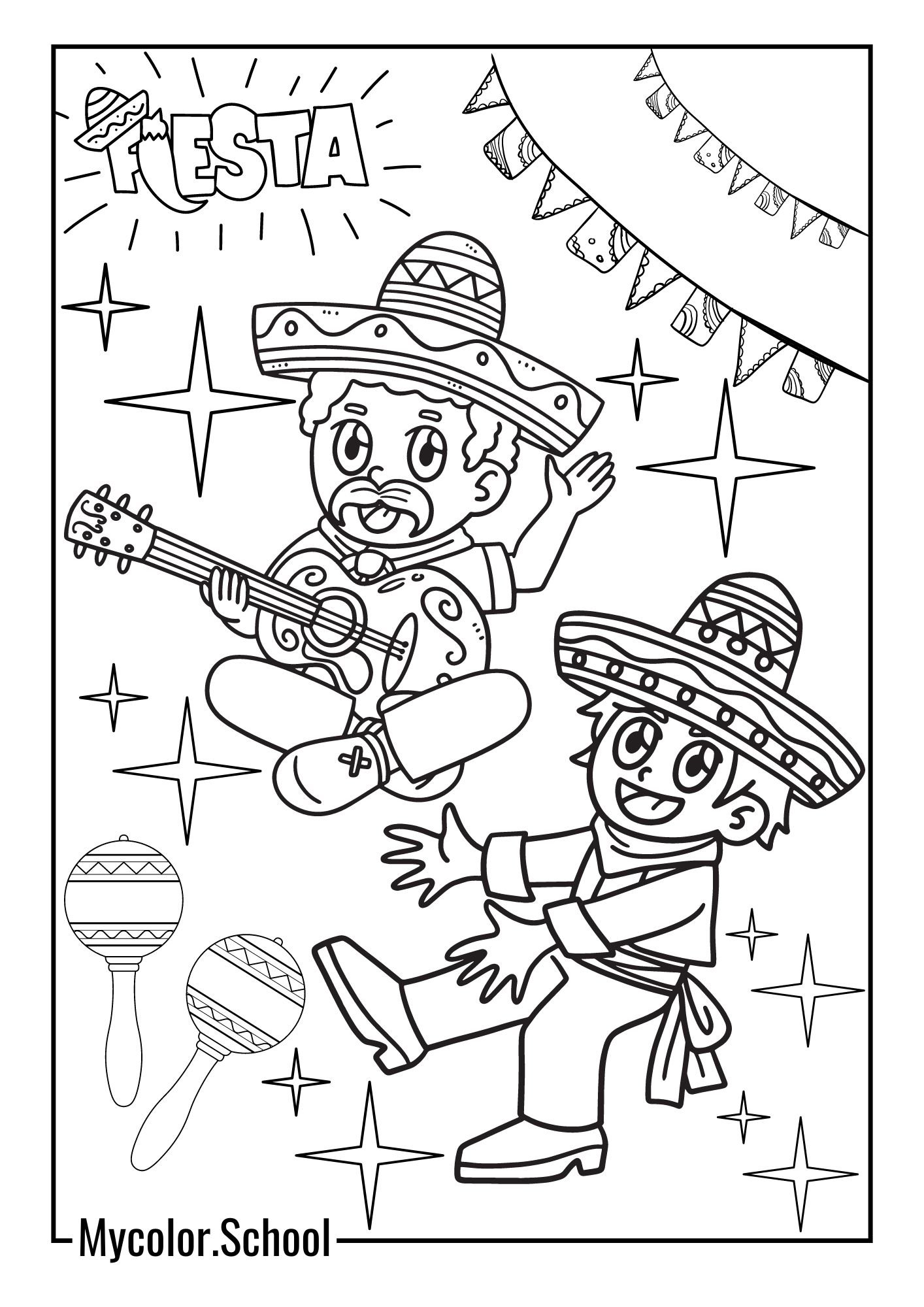 Cinco De Mayo Coloring Pages friends bonding