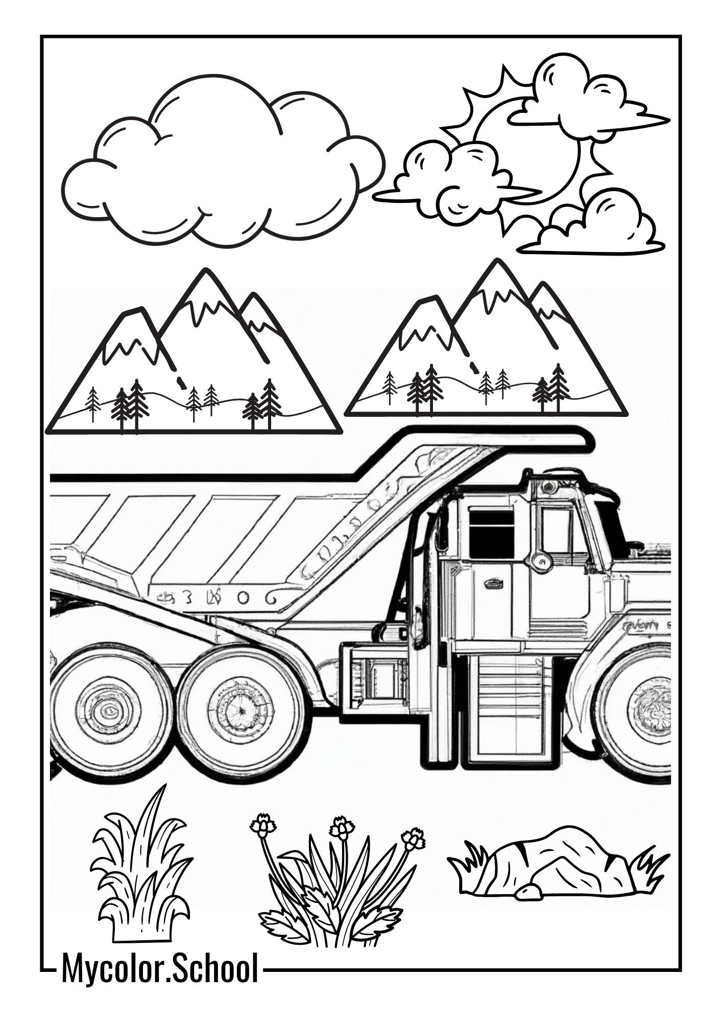 Construction Coloring Pages Construction Truck