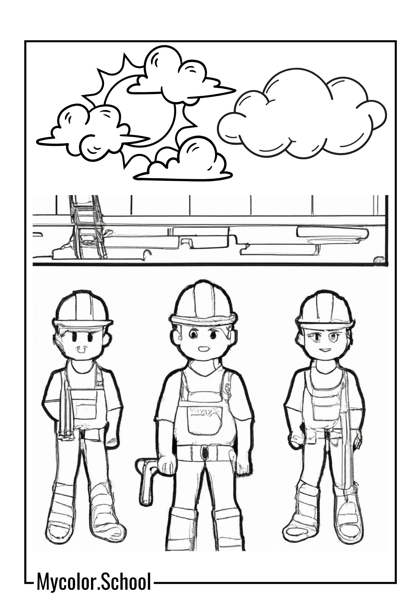 Construction Coloring Pages Construction Worker