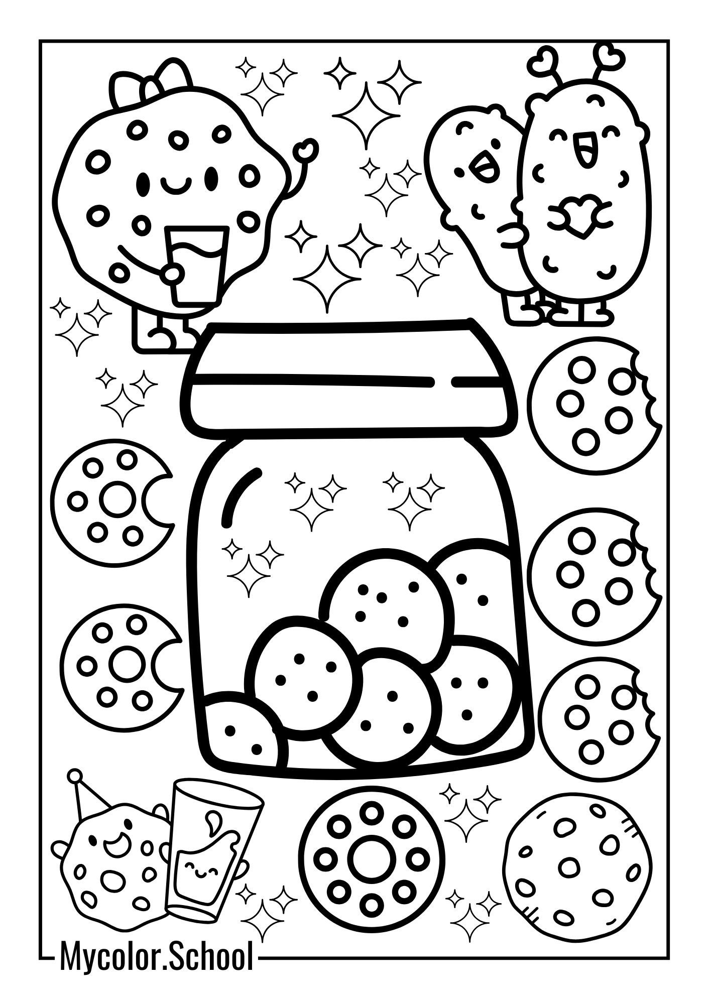 Cookie Coloring Pages Coloring Pages Jar of Cookies