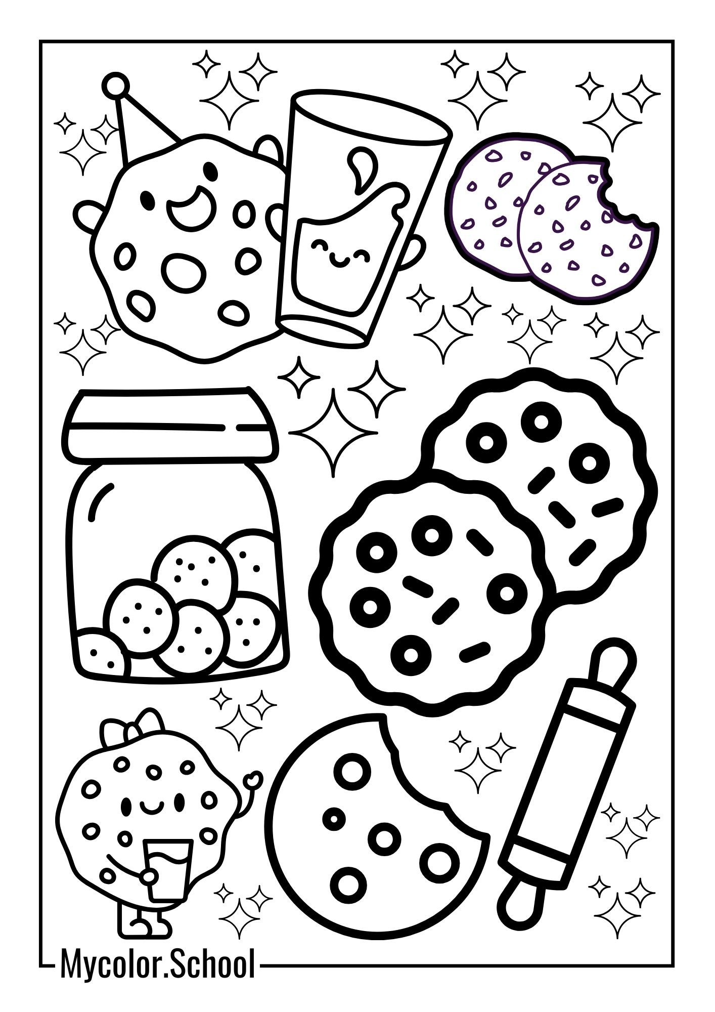 Cookie Coloring Pages Coloring Pages Snacks