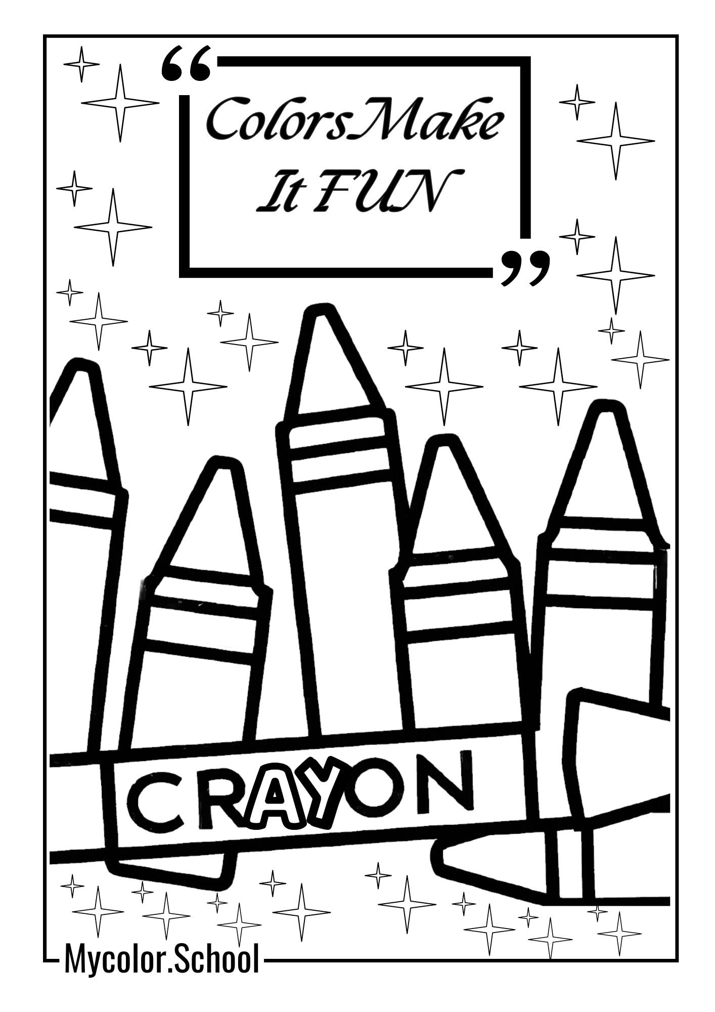 Crayon Coloring Pages Fun