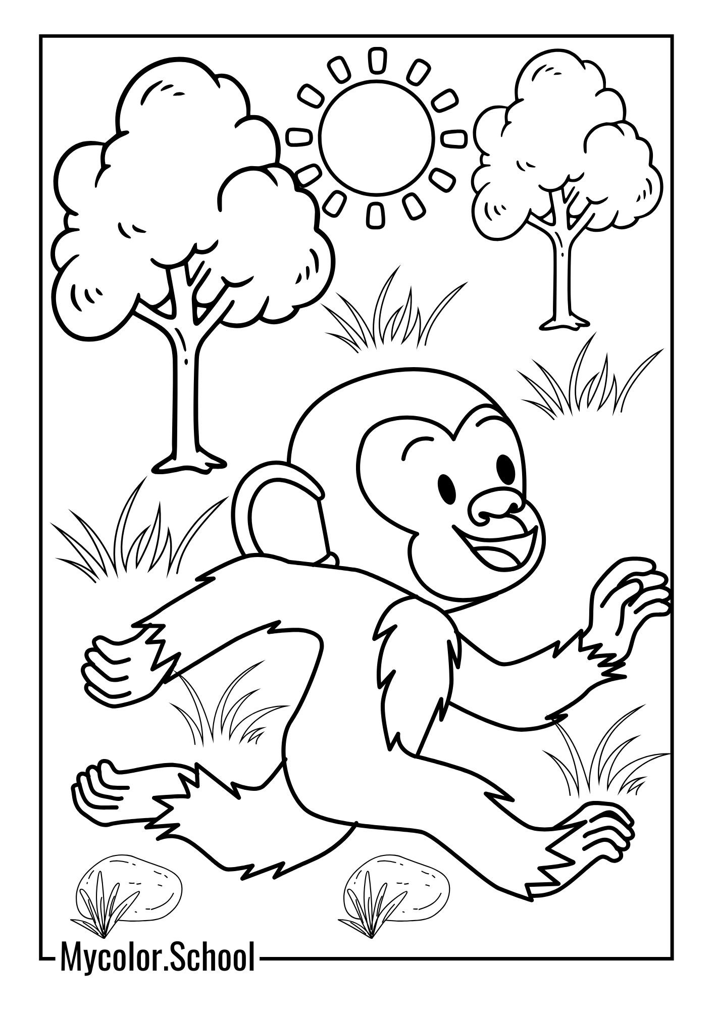 Curious George Coloring Pages playing George