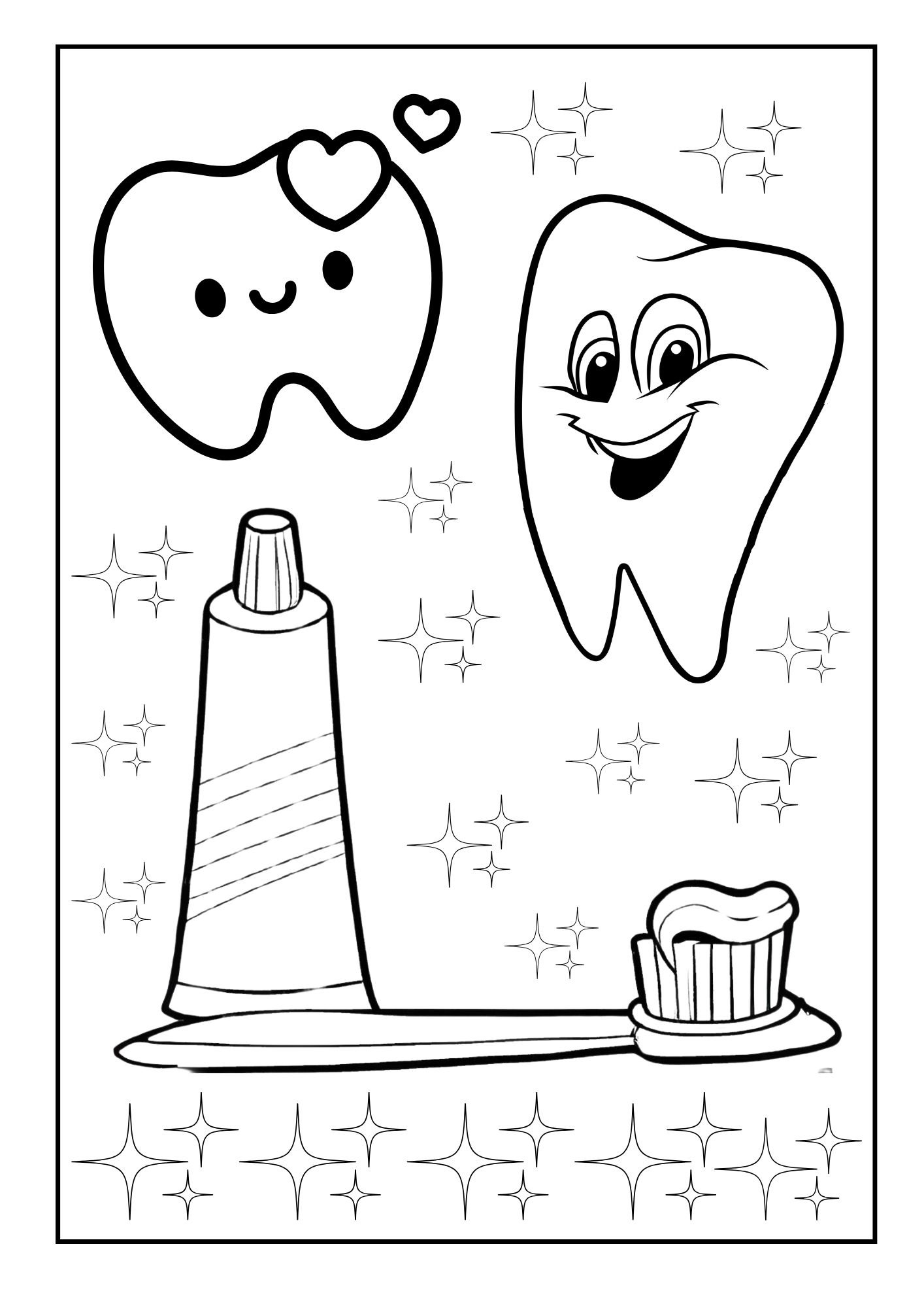 Dental Coloring Pages Toothbrush and Toothpaste